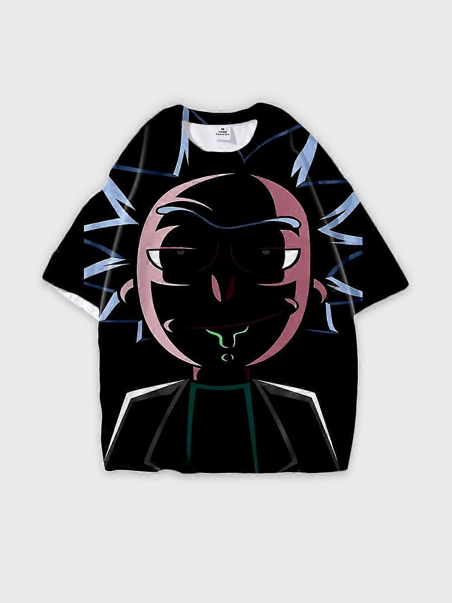 T-shirt round neck Animation Character Pattern loose short sleeve E2611