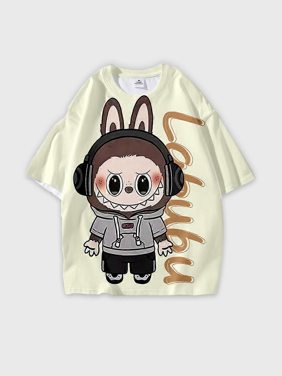 T-shirt round neck Pattern loose short sleeve P2271