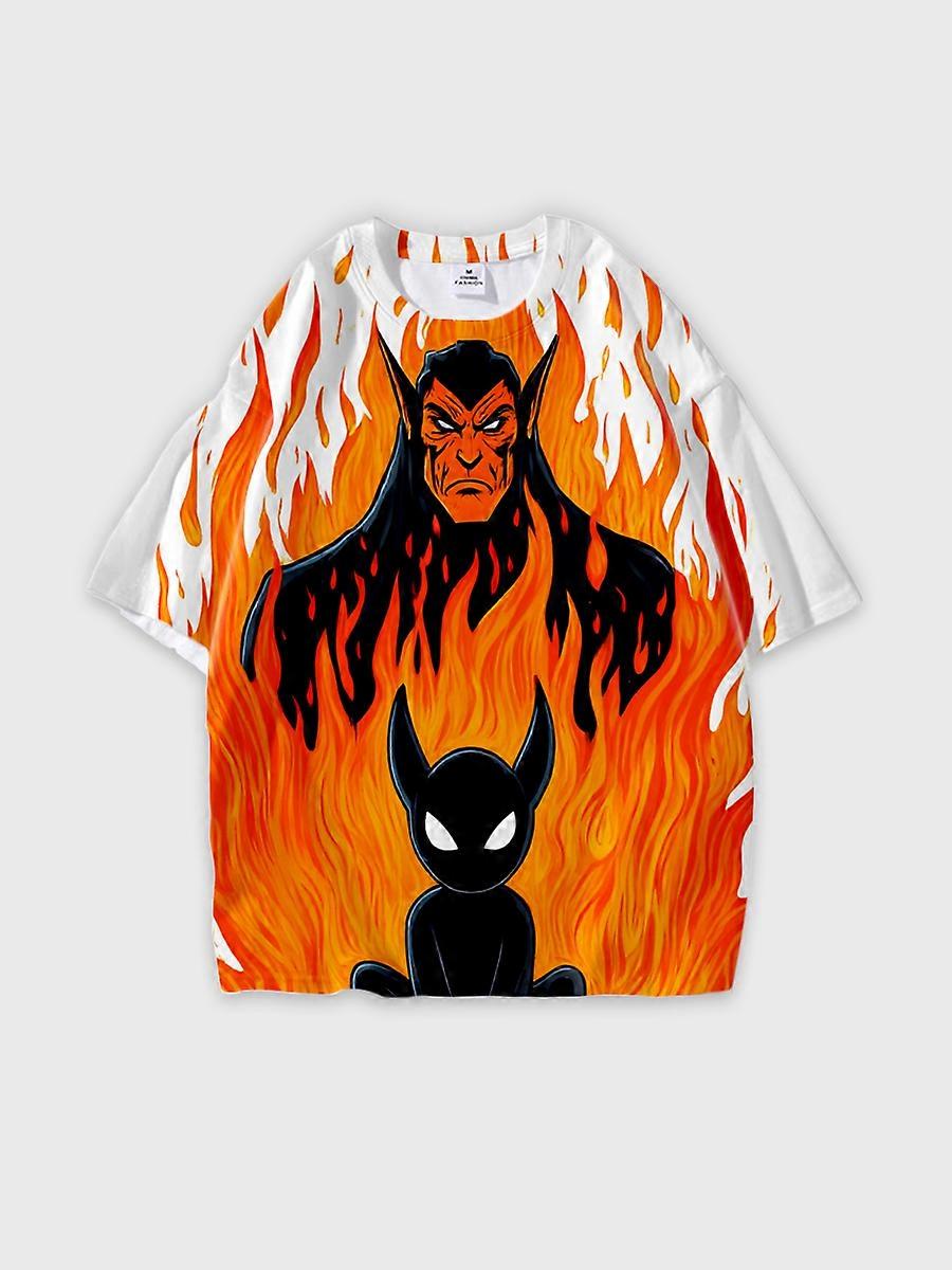 T-shirt round neck Pattern loose short sleeve N3144