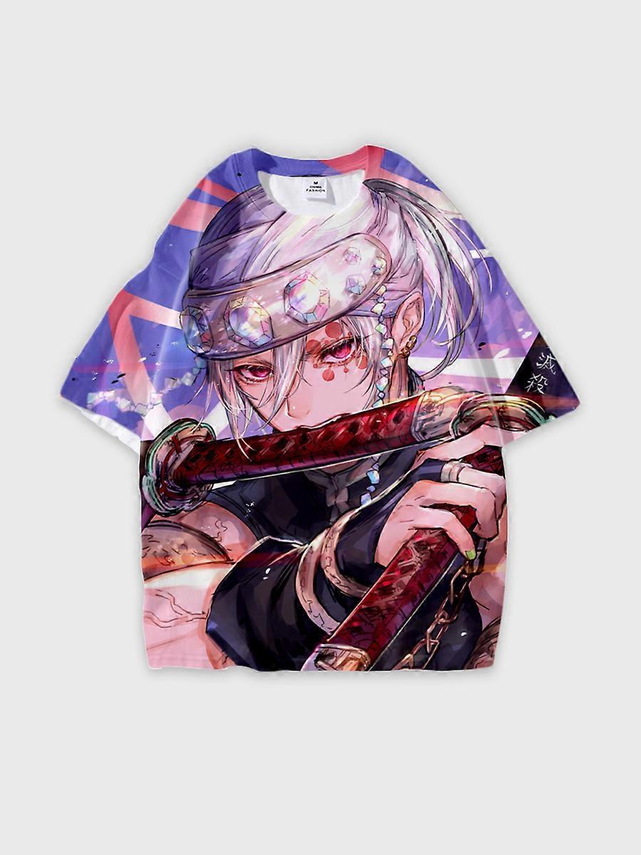 T-shirt round neck Character Pattern loose short sleeve P2891