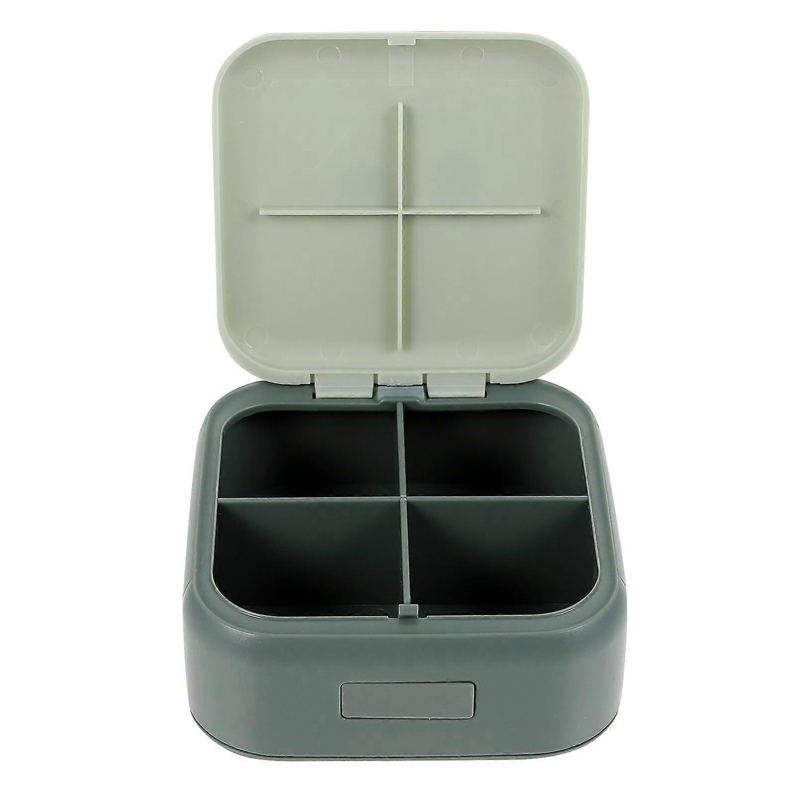 Multi Compartments Medicine Container For Adults With Waterproof And Corrosion Resistance Features In Green Size 8X7.5CM 1Pcs