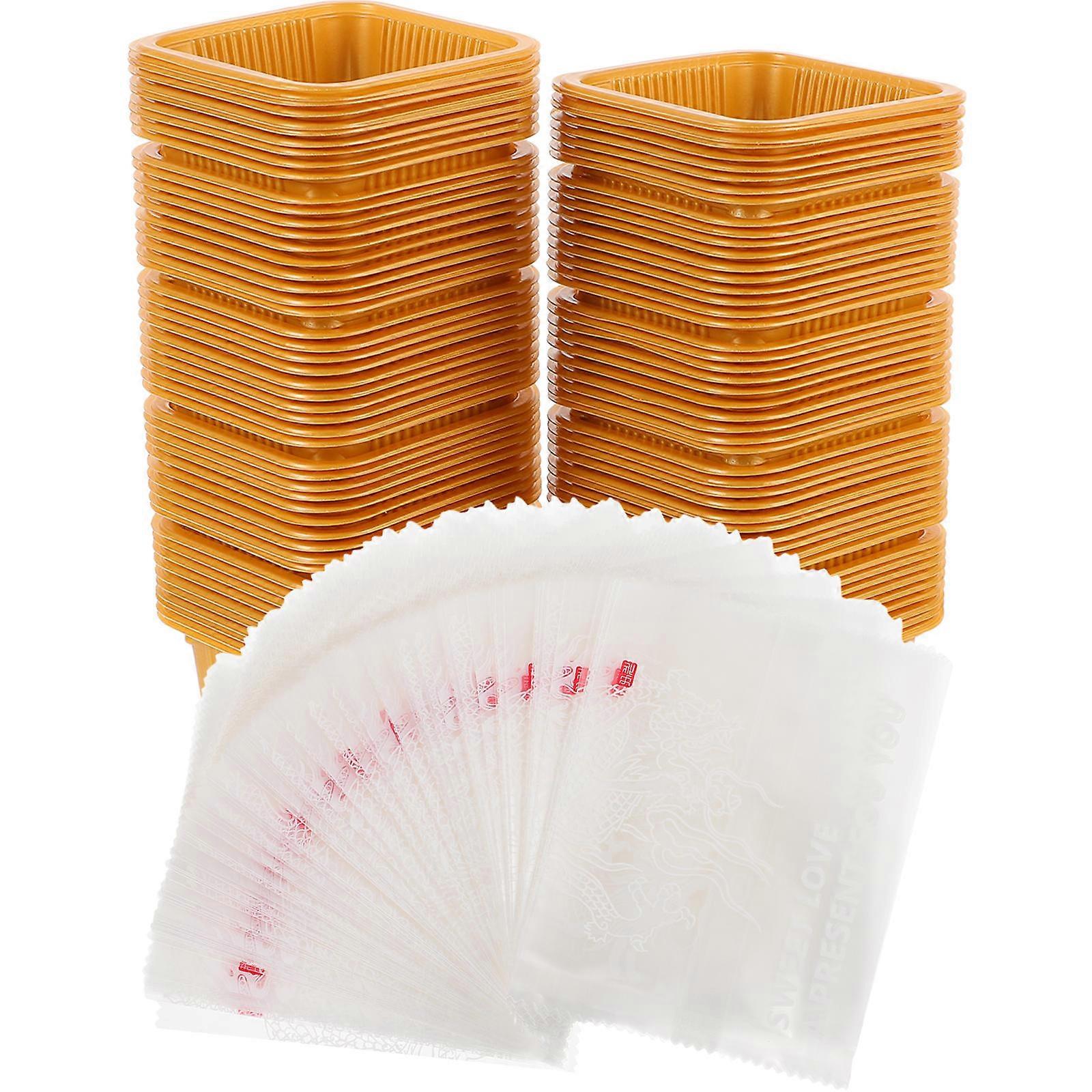 Assorted Color Moon Cake Packaging Bag for Home Use Plastic Dessert Container and Storage Tray