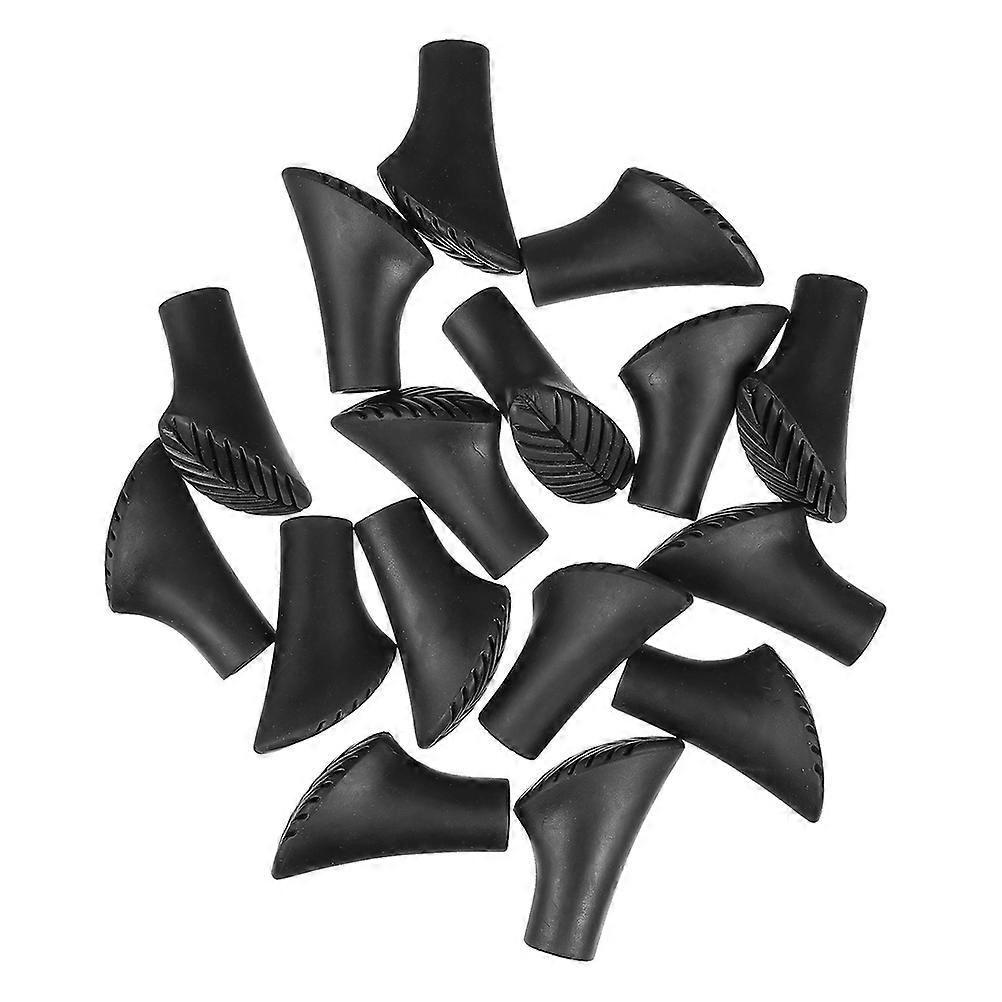 30pcs Replacement Walking Pole Tips Black PVC NonSkid Hiking Pole Protectors for Outdoor Activities