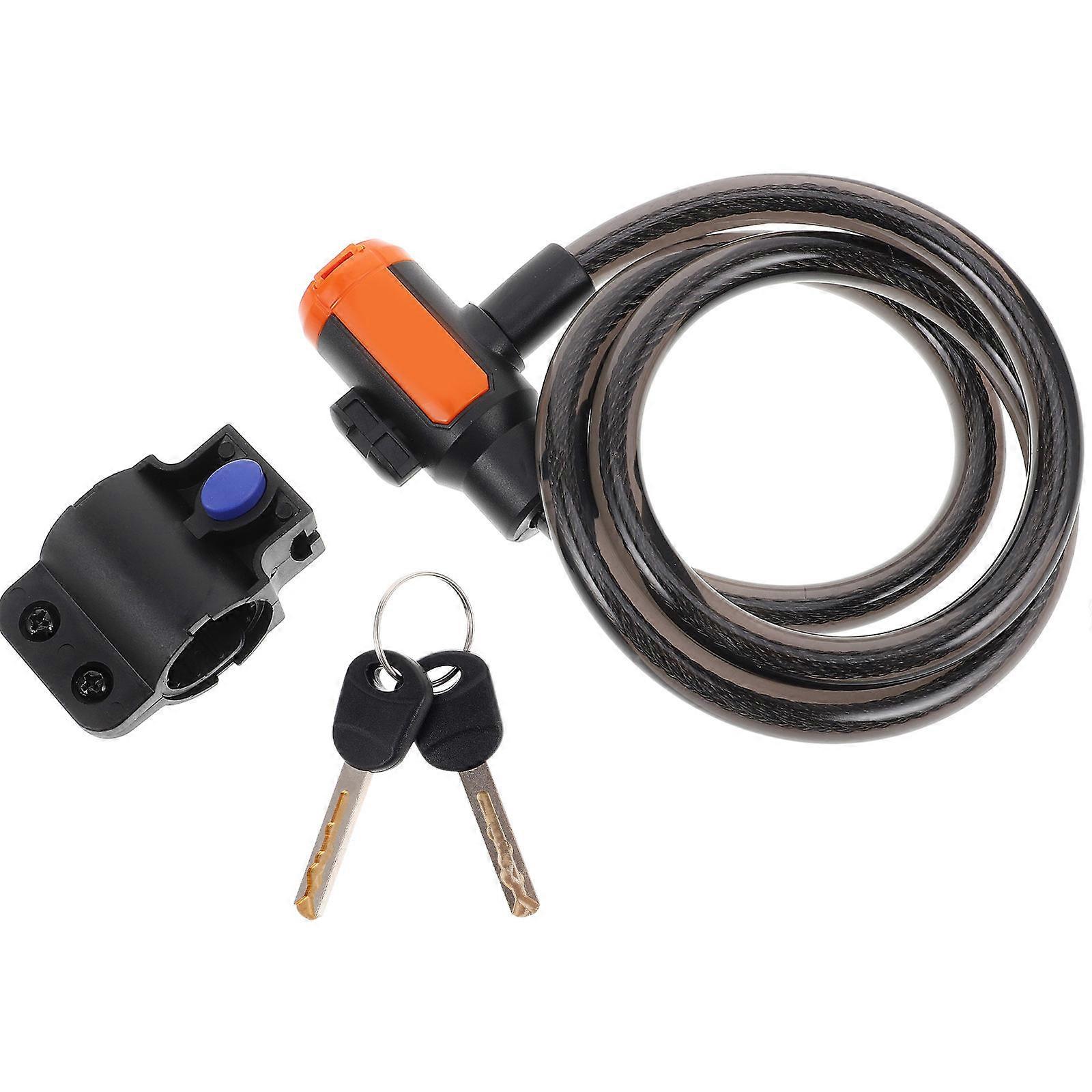 Cycle Lock Portable Bicycle Accessories For Electric Bikes Scooters Nickel Plated Lock Core High Strength Steel Wire 39.30X1.57X1.49in 1Pcs