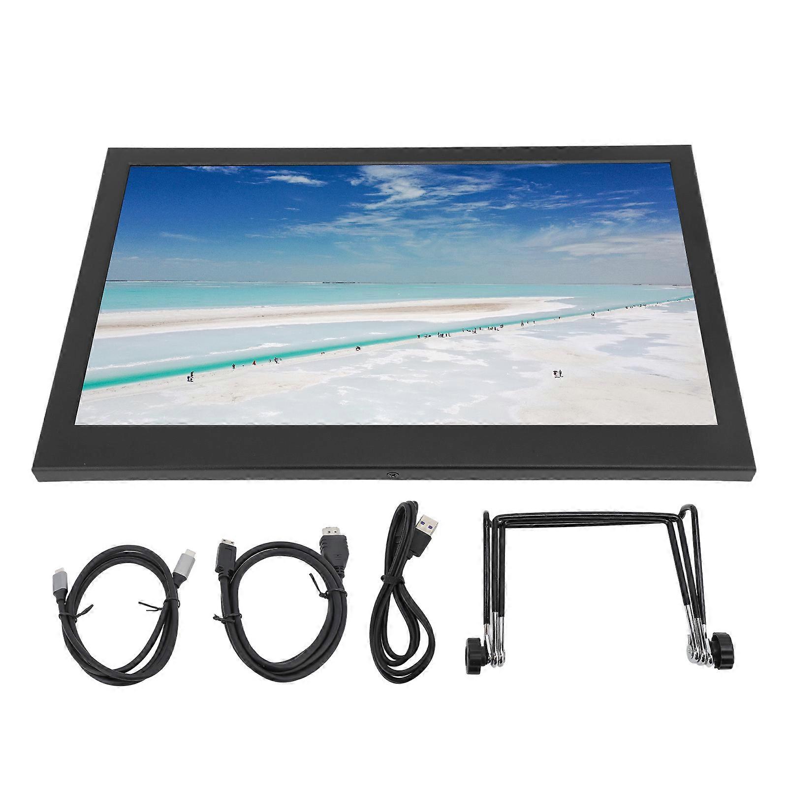 13.3 in IPS Portable Monitor Built In Dual Speakers 1920x1080 60Hz 72%sRGB with Mini HD Multimedia Interface Type C Computer Display