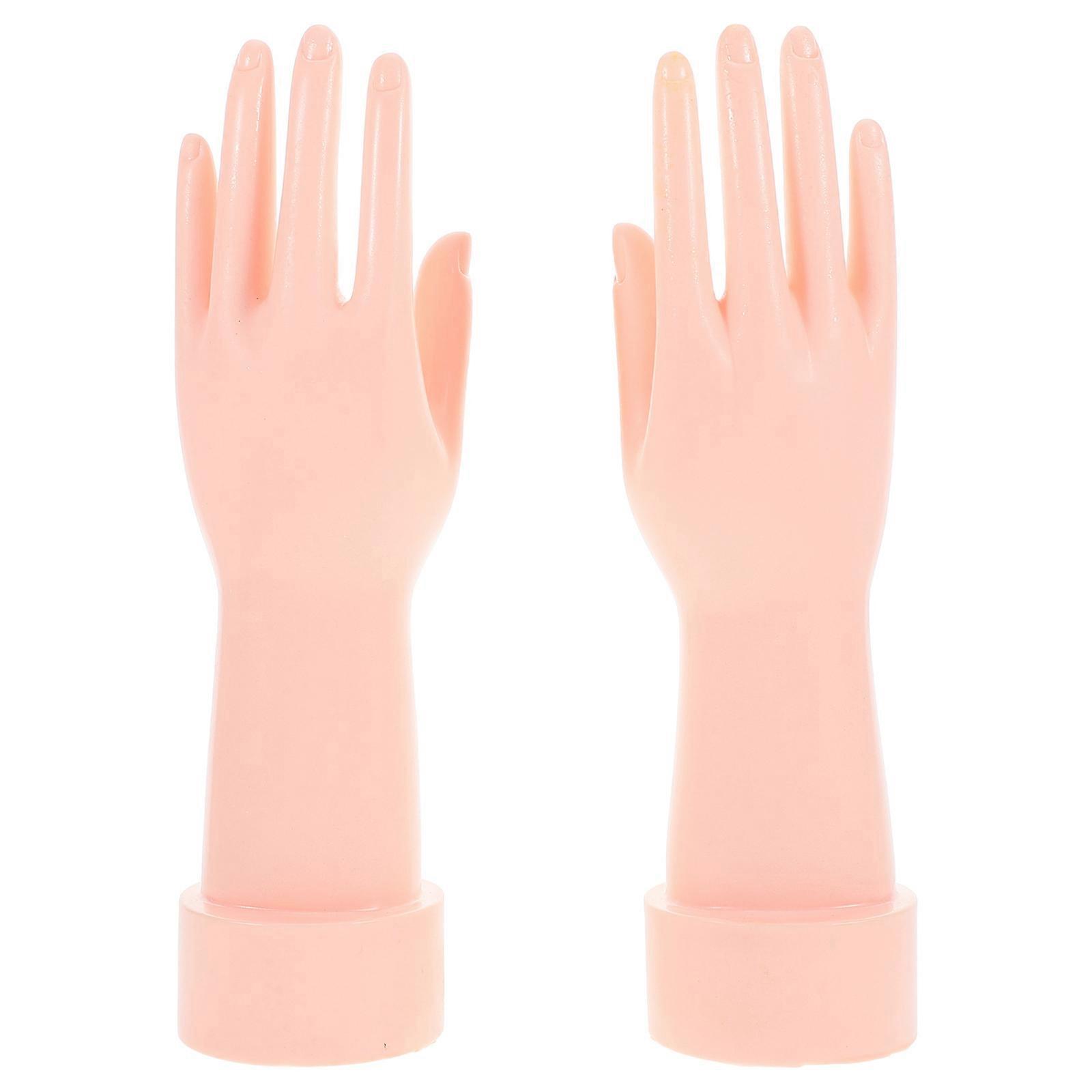 Hand Ring Holder for Decoration Made from PE Beige Color Multifunction Design Ideal for Bridal and Jewelry Display 2 Pieces