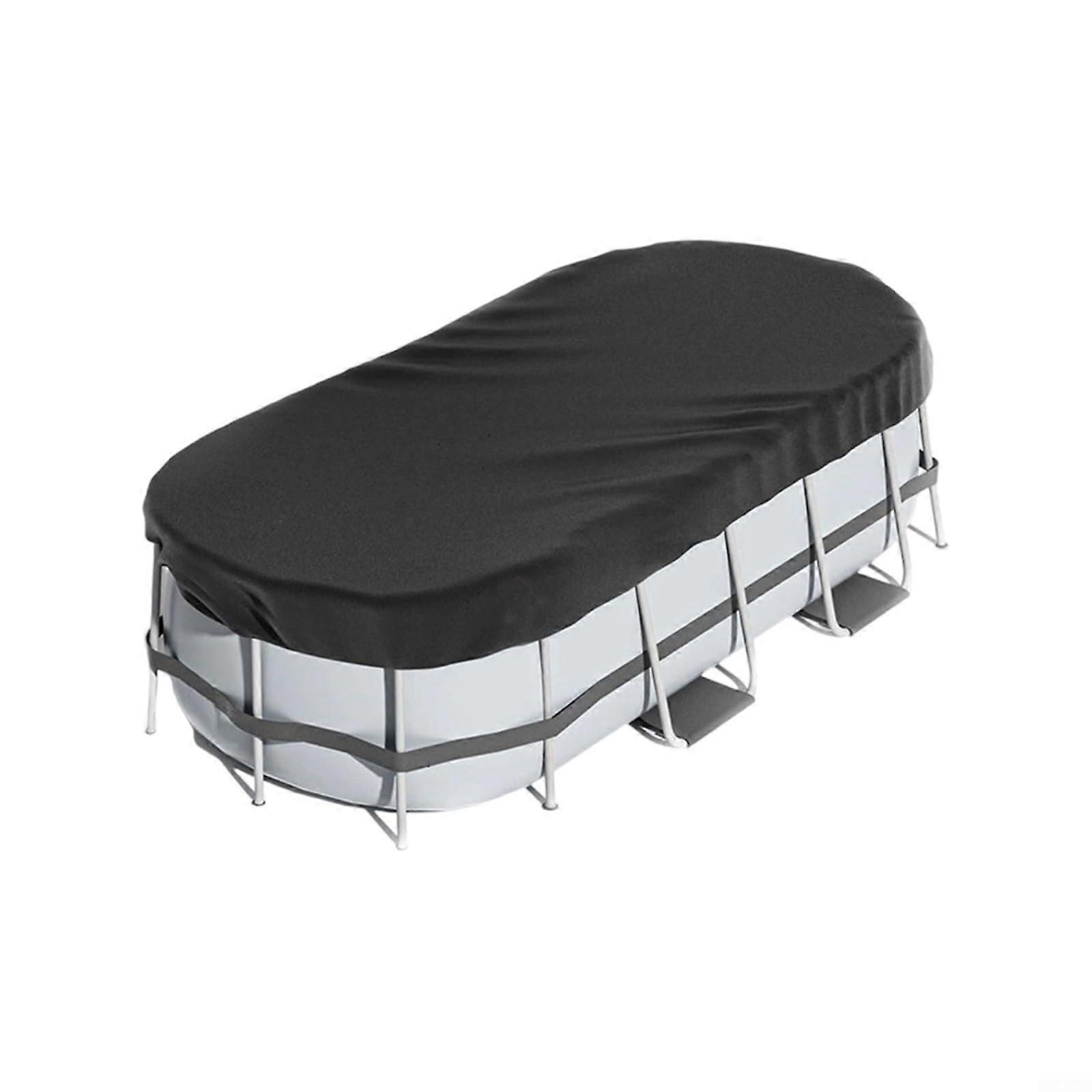 Rectangular pool cover, 210D Oxford fabric, waterproof, for aboveground pools, 2.1 x 3 m, 2.1 x 4 m, 2.4 x 4.3 m, black (2.1 x 3 m) 7*10ft.