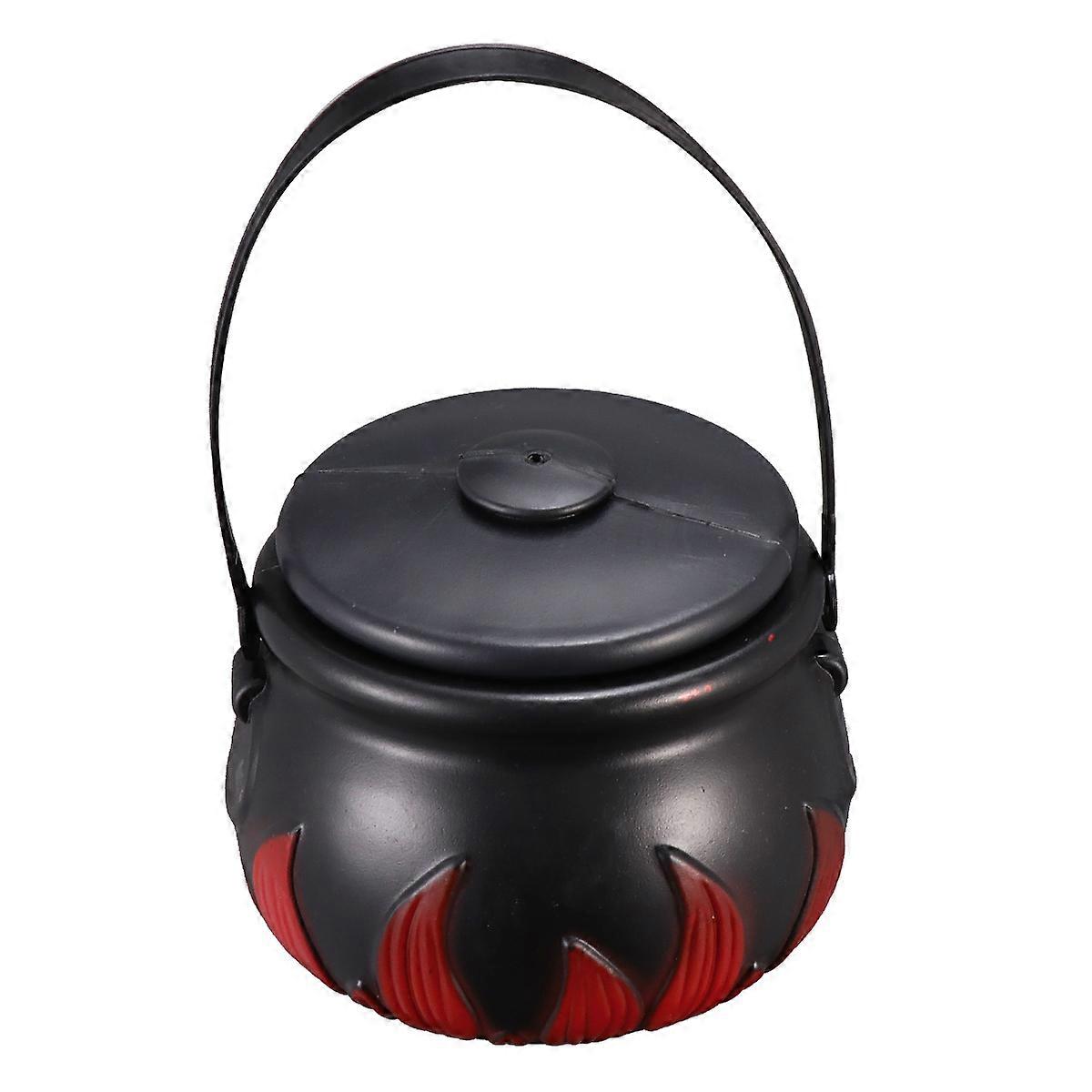 Witches Cauldron Candy Bucket Halloween Cauldron Decorations 14x10 Cm Plastic Snack Holder for Bars and KTV 1Pack