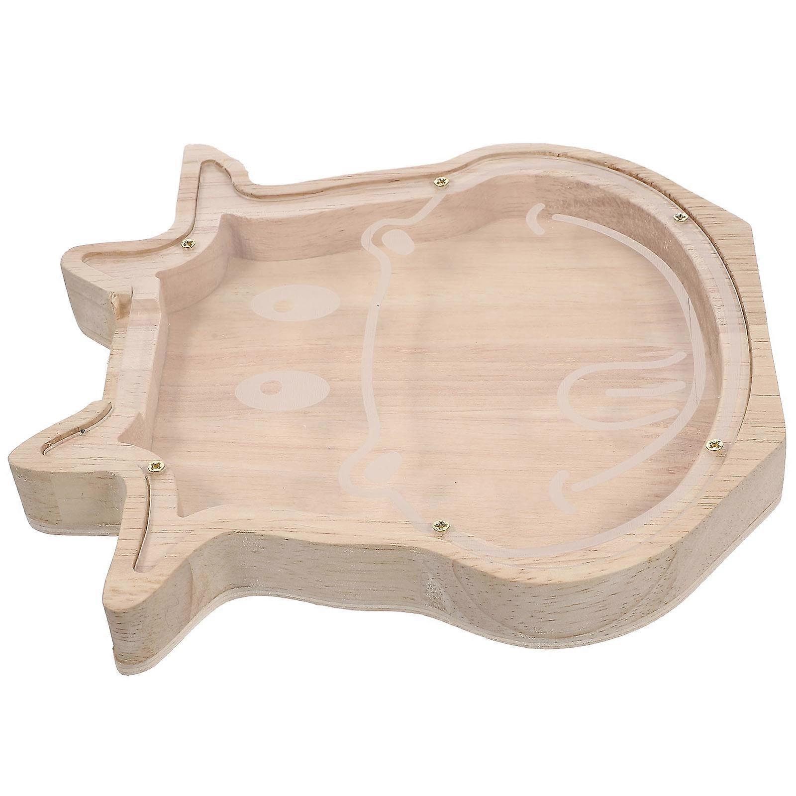 Unique Animal Shape Coin Bank Crafted From Wood Perfect For Christmas Gift 18X17.5X2.8CM 1Pcs