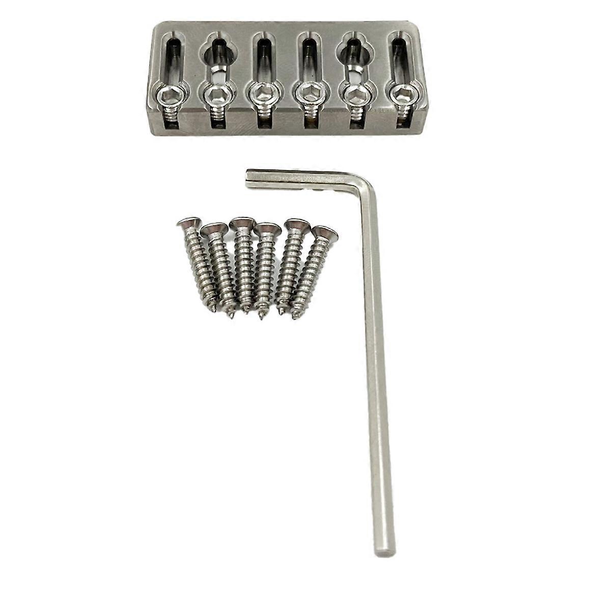 6 String Headless Guitar Bridge String Lock for 6 String Headless Electric Guitar Silver
