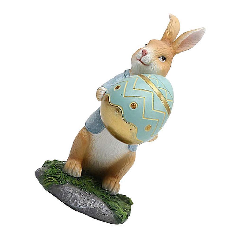 Rabbit Figurines Easter Style Gift Home Decoration 13.5X7.5X6.5CM 1Set