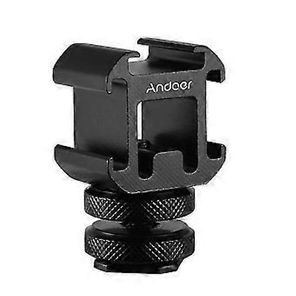 Andoer 3 Cold Shoe Mount Adapter Camera Mount for DSLR Camera for LED Video Light Microphone Monitor