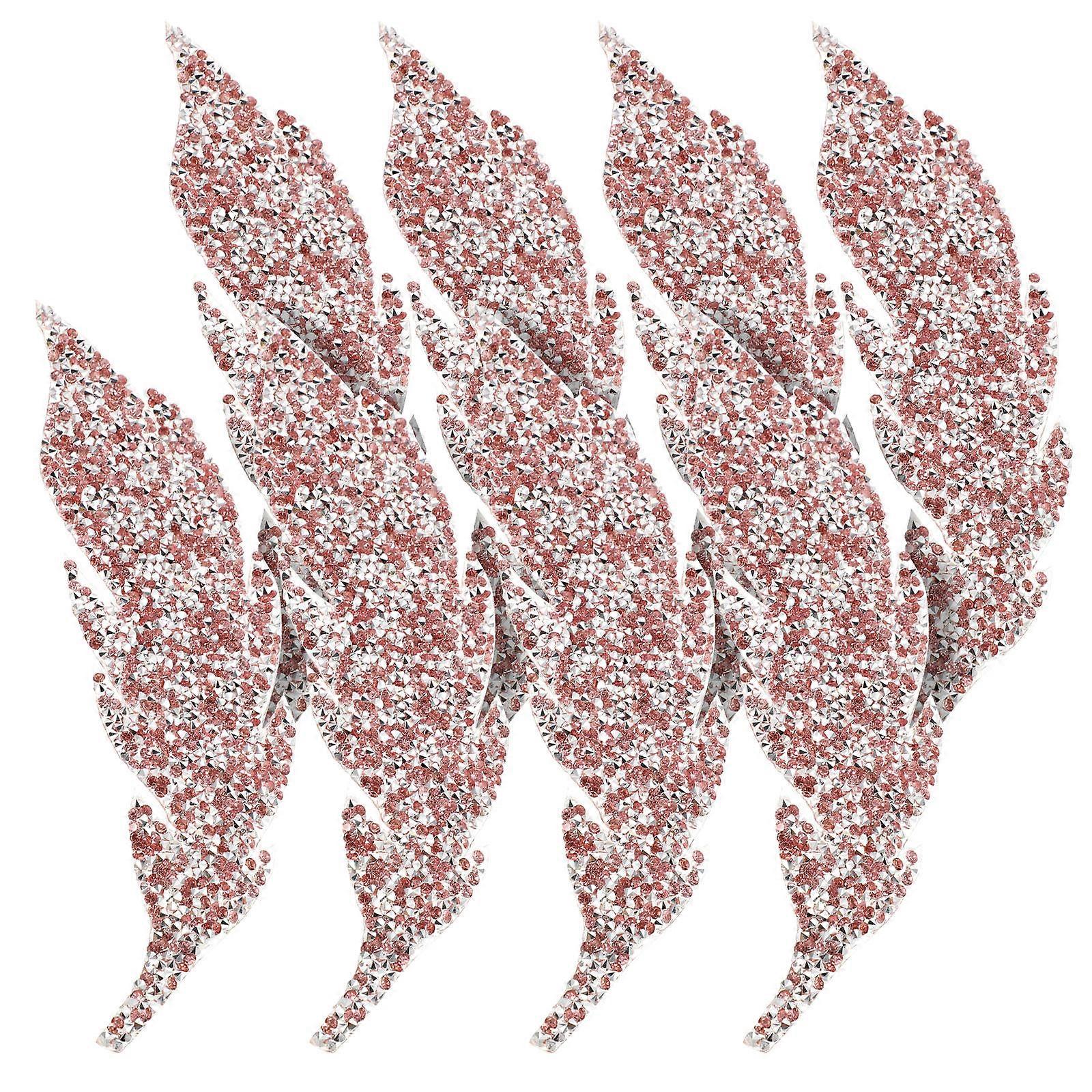 Pink Decorative Hat Patches with Rhinestones for DIY Clothes Accessories and Decoration 4 Pairs