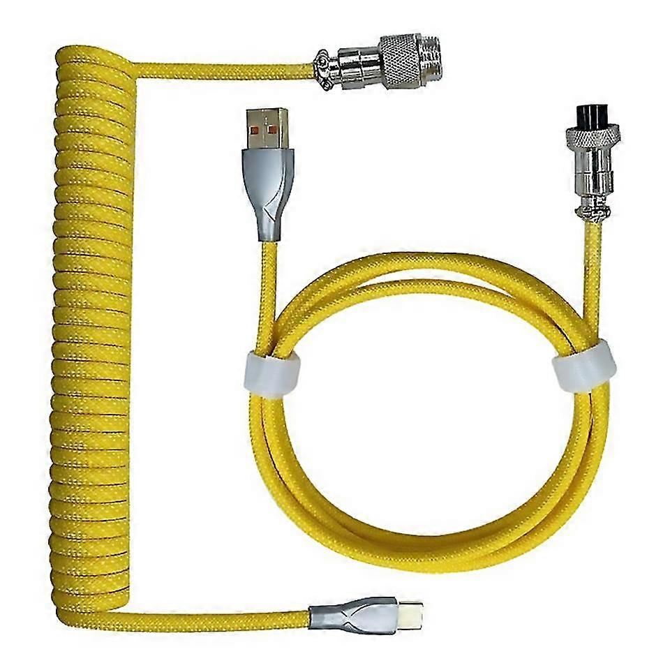 For Typec To Usb Data Cable Mechanical Keyboard Coiled Cable Fruugo Uk Yellow