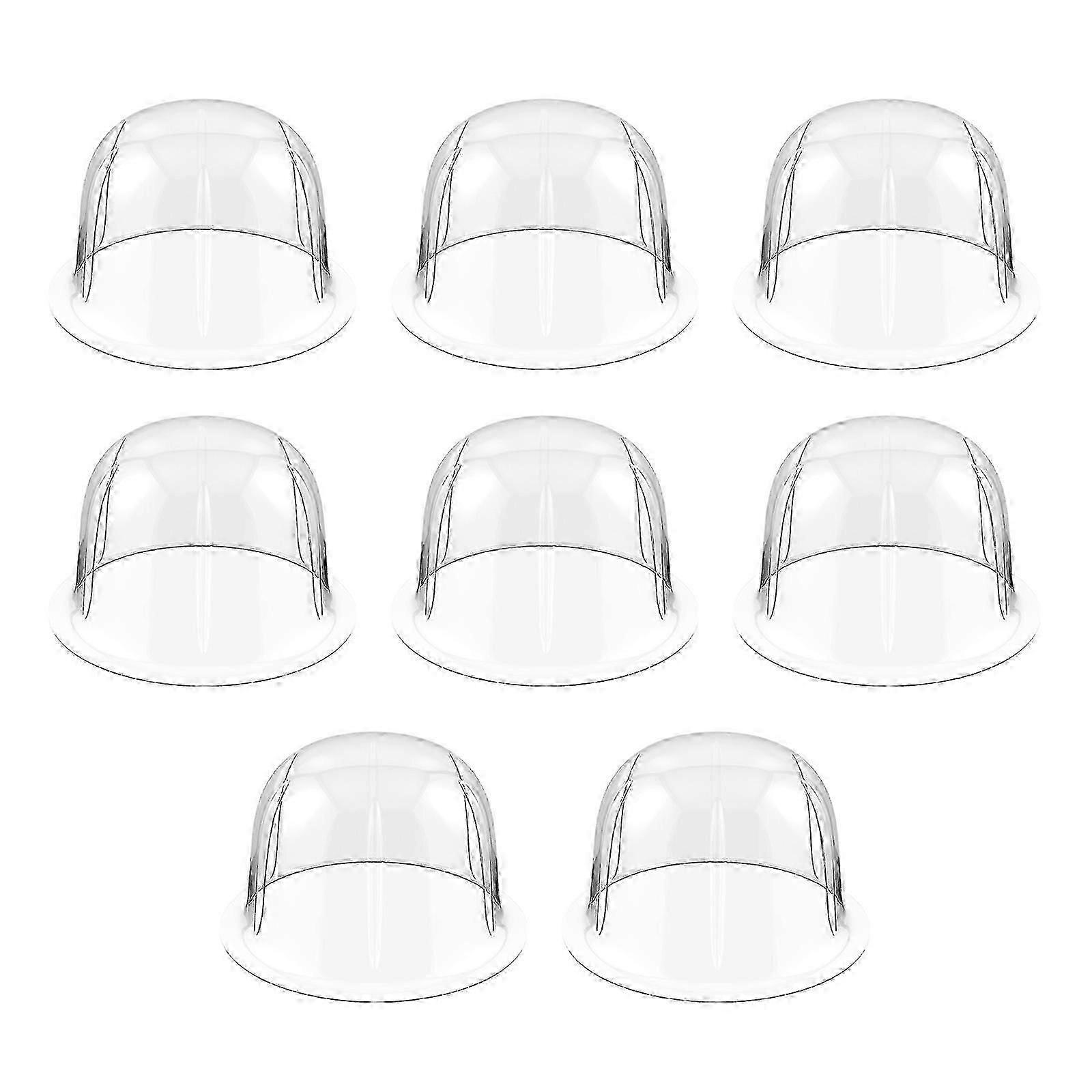 白い自立型プラスチックハットスタンド - 帽子の所有者とコレクターのための8個のハットラックディスプレイ