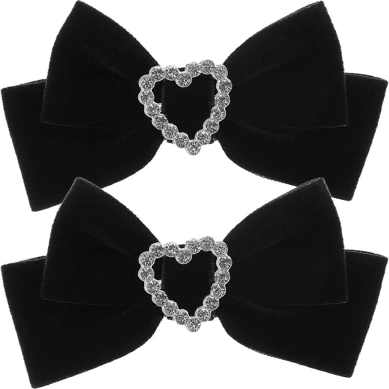 Elegant Hair Bows For Girls Designed For Family Gatherings In Black 1 Pair