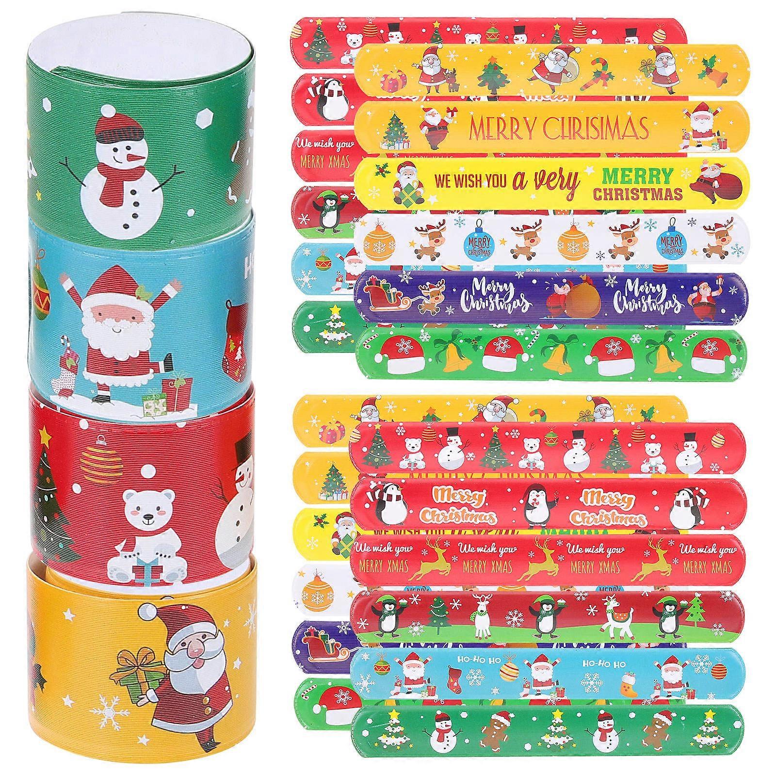 It sounds like you're describing a product listing for **Christmas themed slap bracelets**. Here's a refined and professional version of that product