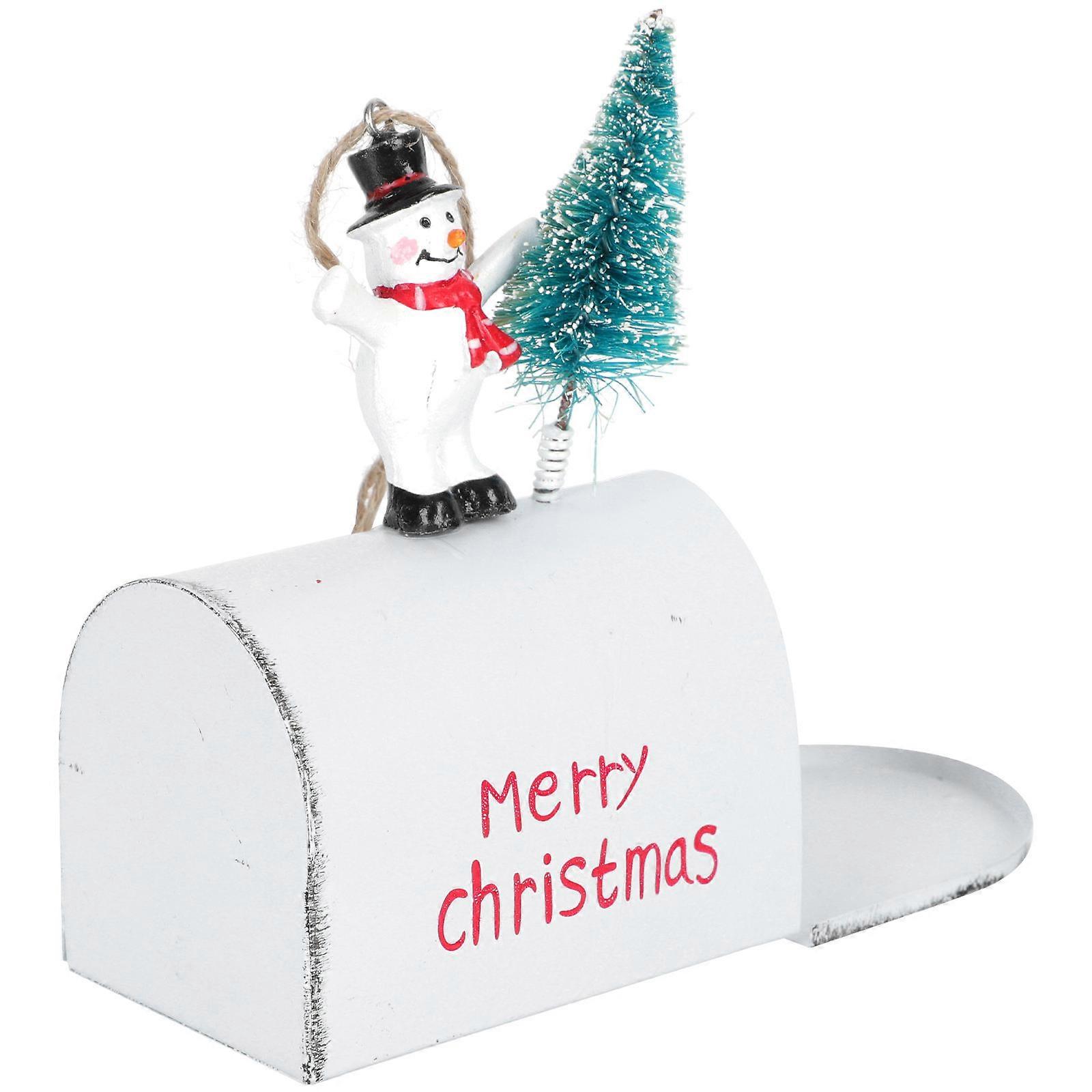 Mailbox Shape 1Set Christmas Iron Aorable Mailbox Pendant Suitable For Home Decoration 12x8cm