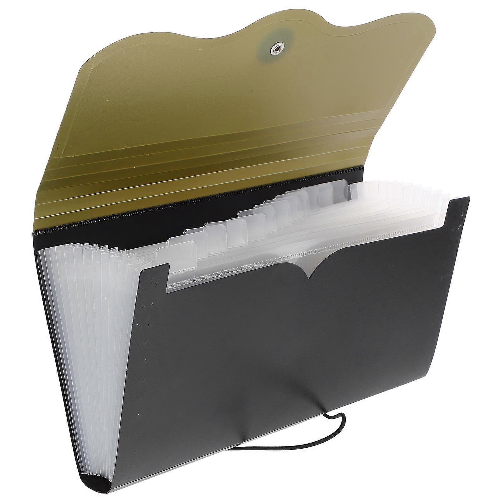 Accordion File Folder Organizer – Lightweight Portable Document Storage Bag for Receipts, Business Cards & Vouchers – Green