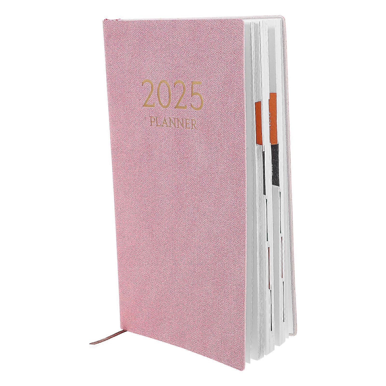 Daily Planner 2025 Edition For Professionals And Students With Monthly Index In Pink Color For Home Office And Time Management 1Set