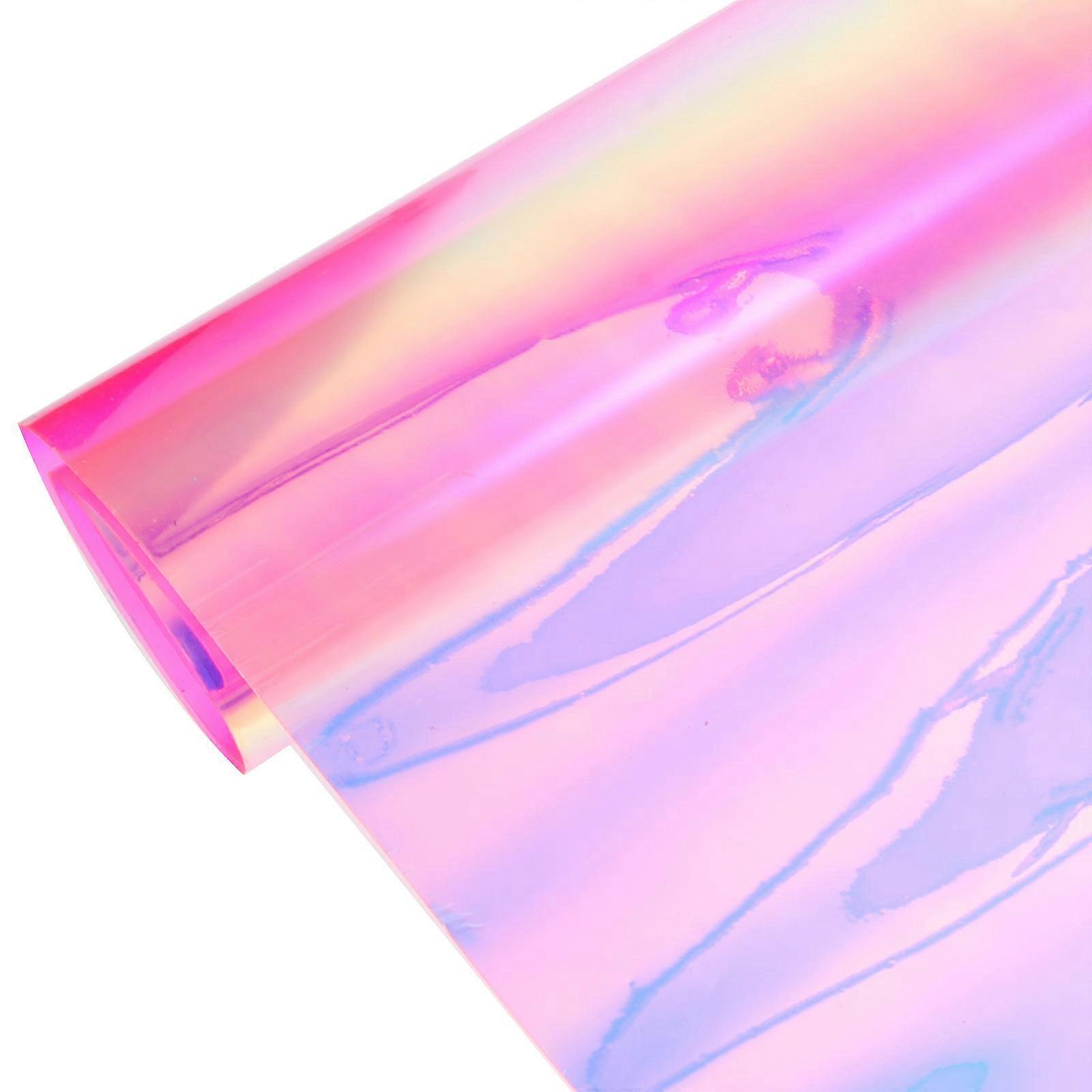 Iridescent Hologram Fabric Sheet For Artists And 95.00X50.00X0.10CM Pink DIY Craft Material 1Pack