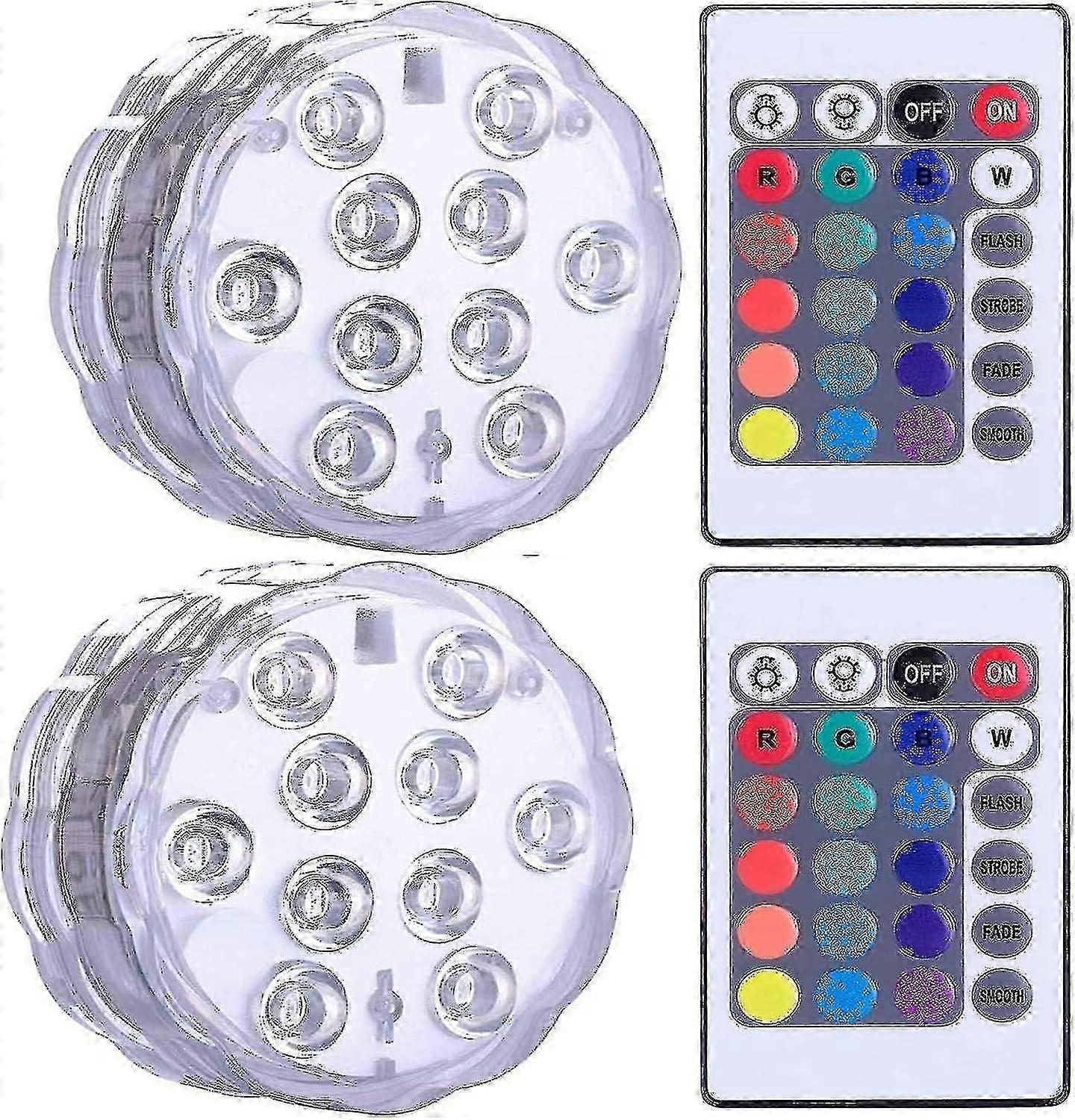 Submersible Led Light, Waterproof Spa Led Submersible Lamp, Underwater Led Lights With 2 Remote Controls