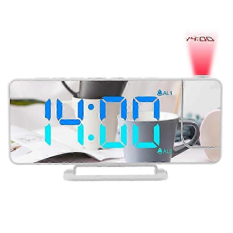 Desktop creative multi-functional electronic alarm clock RGB dazzling digital clock LED large screen mirror projection clock