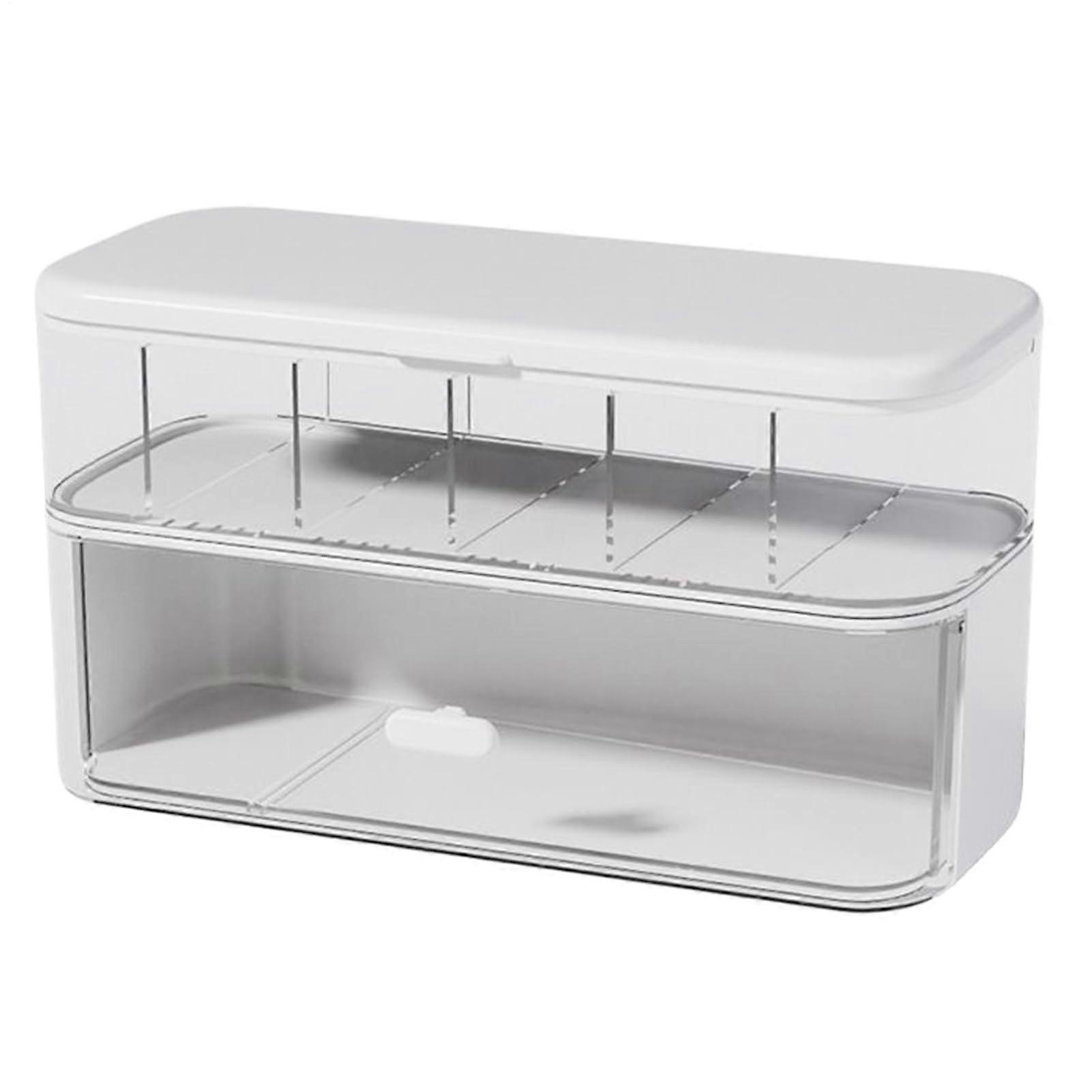 Cable Management Box – Transparent Cable Organizer Storage | White PE Box for Power Strip Hiding | Neat Cord Storage Solution
