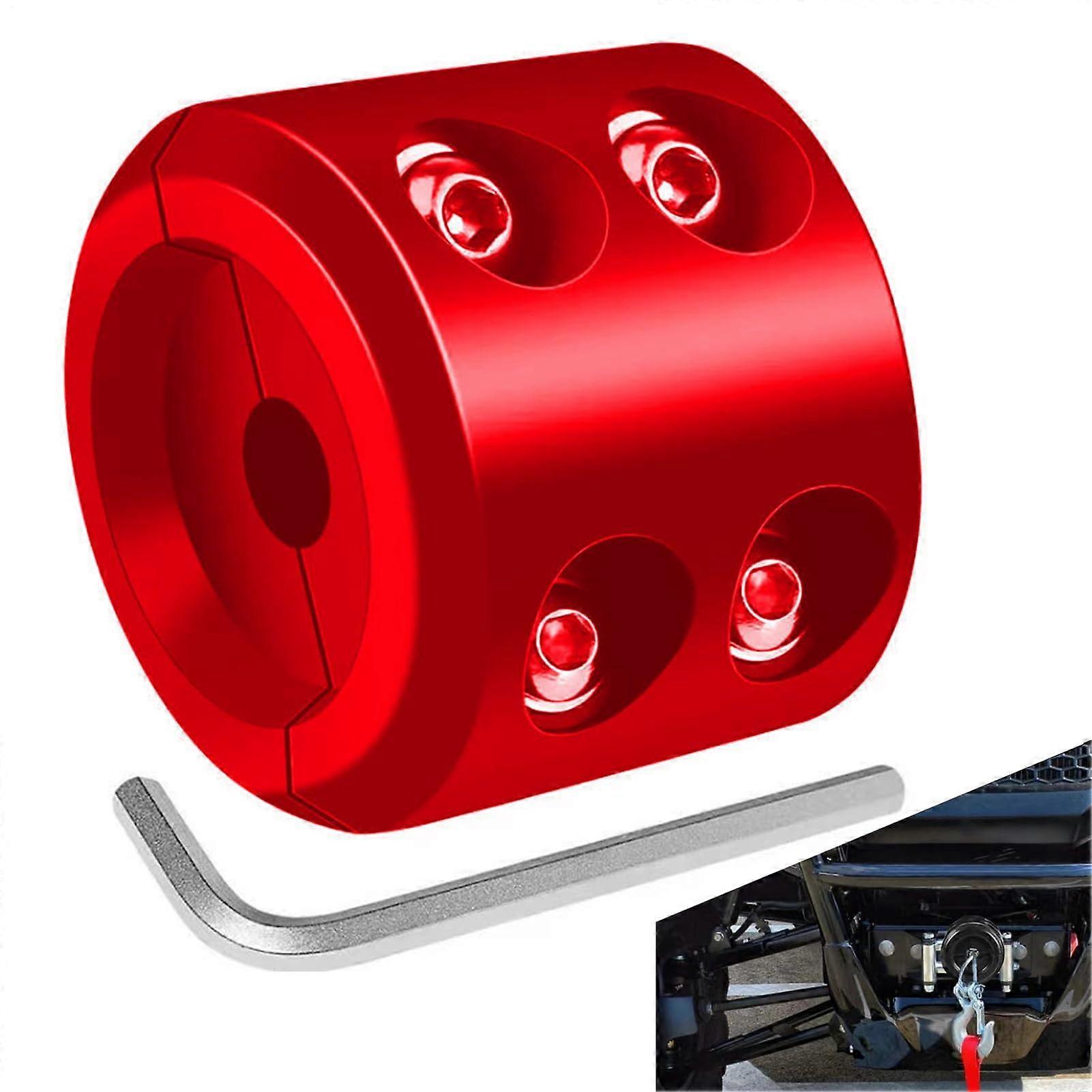 Synthetic Rope Winch Hook Stopper for Auto Towing, Vibration Dampening Cushion, Durable Mounting Supply in Red