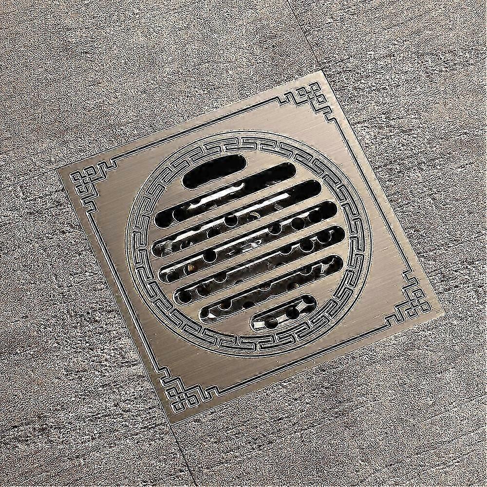 10x10 Square Shower Drain with Anti-Odor Feature for Bathroom Use Antique Finish