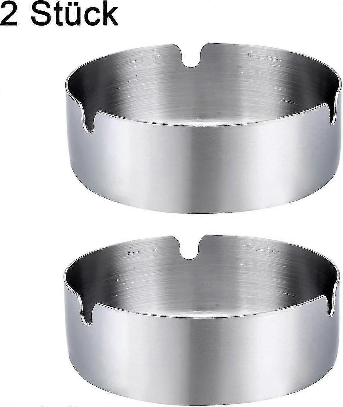 ステンレススチール灰皿 - 防風機能付き直径10cmの丸型葉巻灰皿、家庭、オフィス、ホテル、レストランに最適