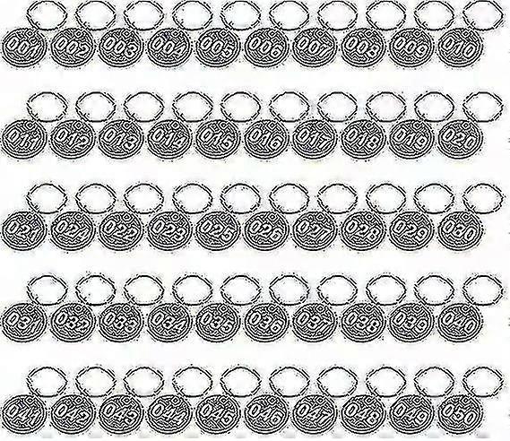 1-50 Engraved Aluminum Number Key Rings for Gym Locker Tags
