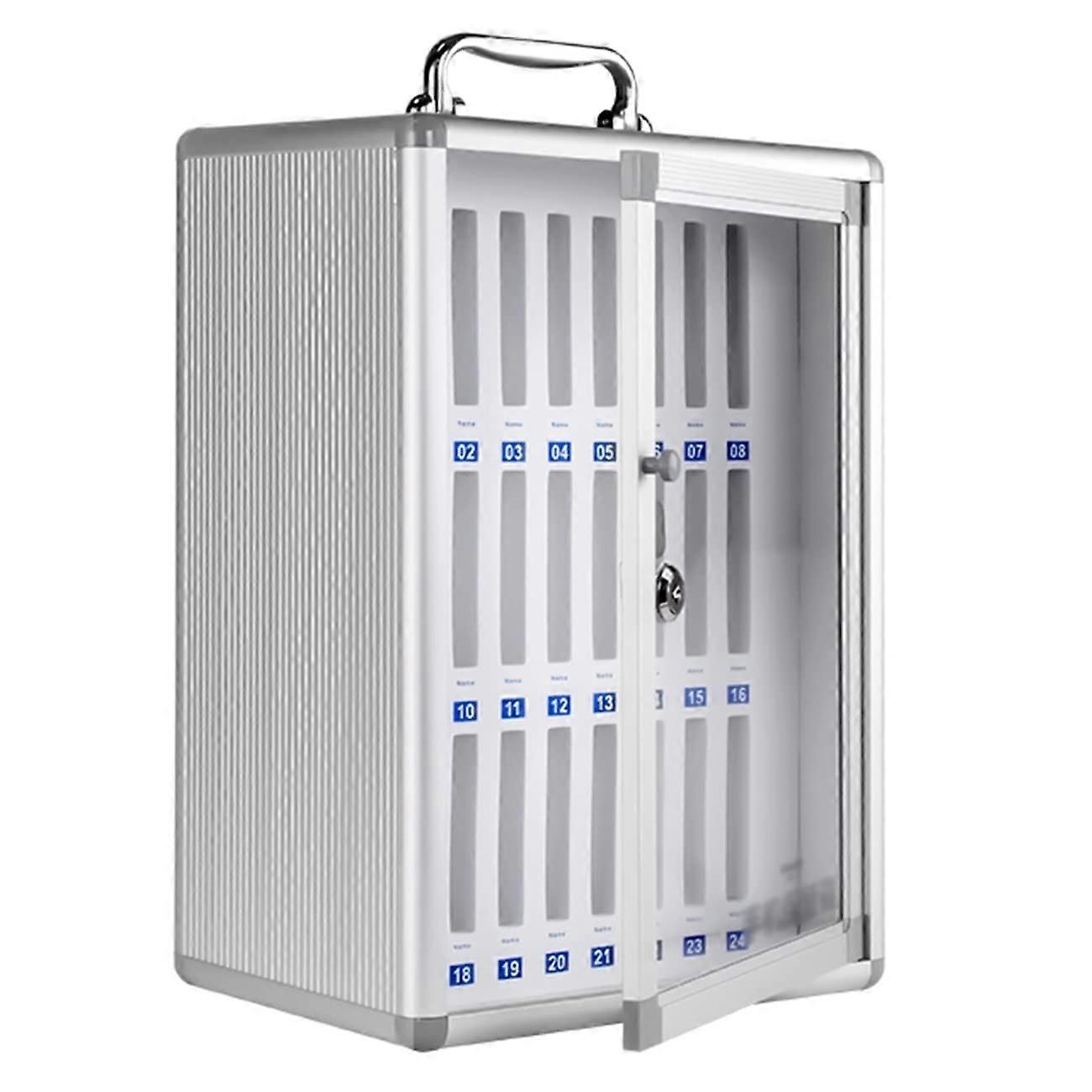 Secure Silver Phone Storage Locker 24Bit Safe Deposit Box for Students Exams