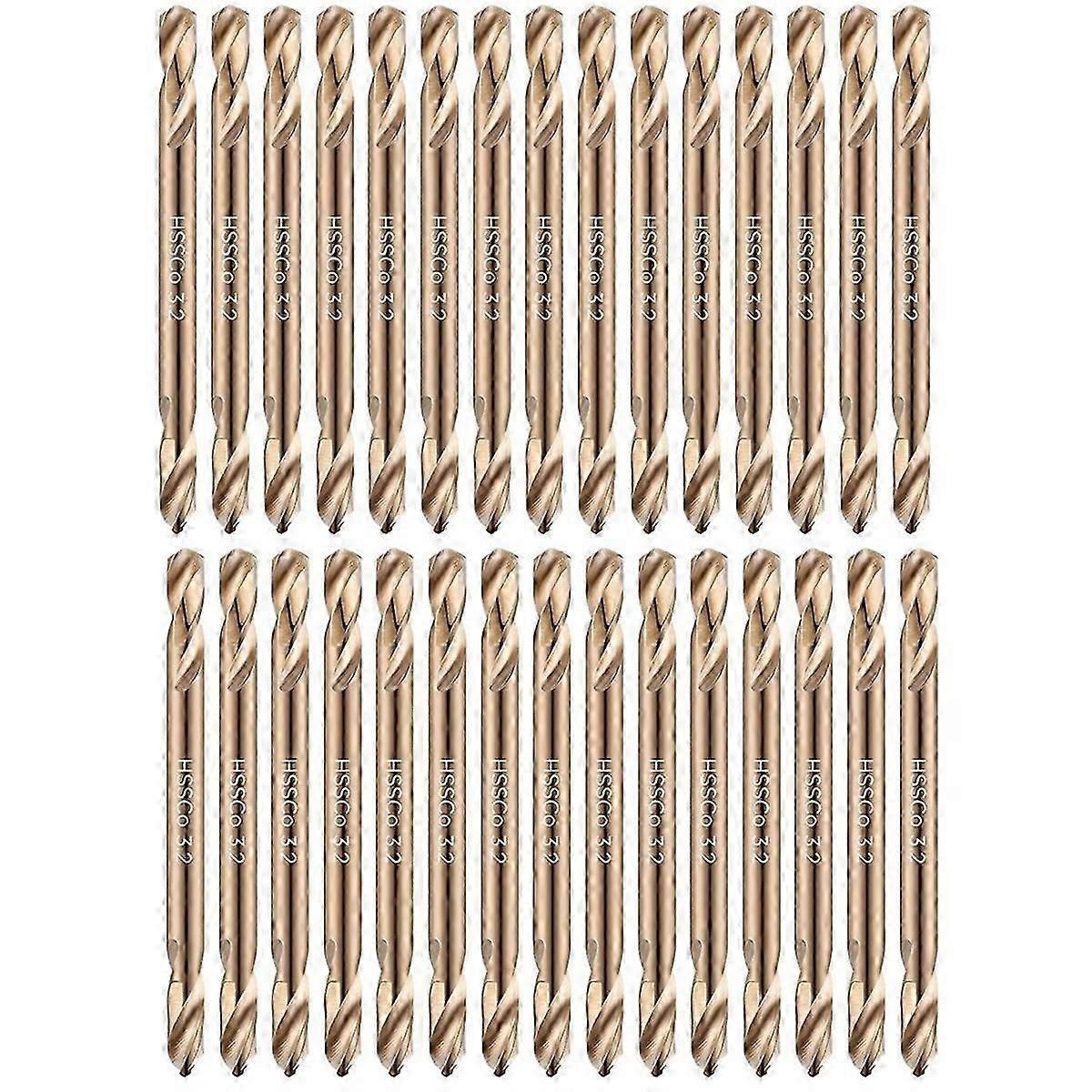 30Pcs 1/8In Cobalt Double-Ended Drill Bits for Hardened Steel, Cast Iron, Wood & Plastic
