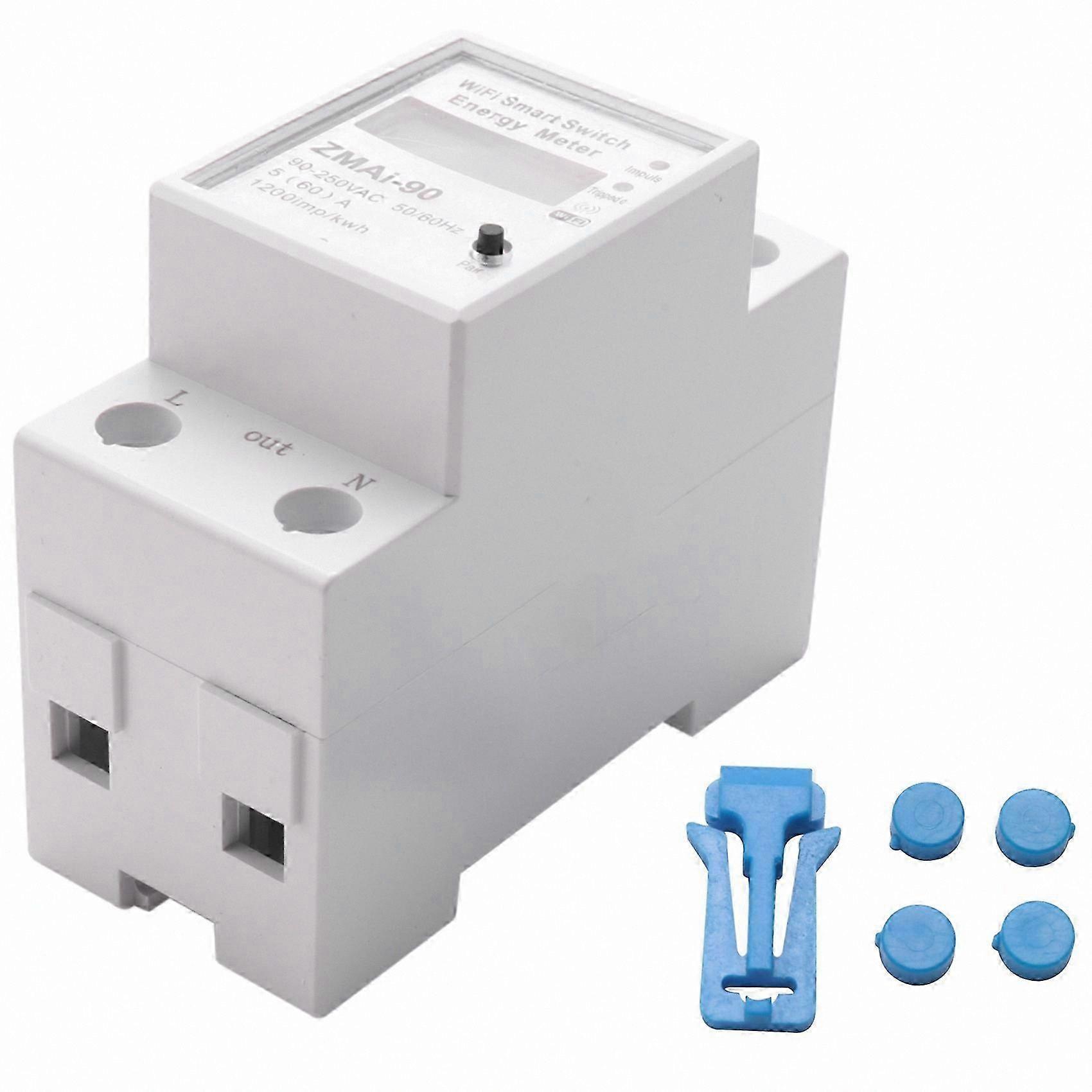 Wi-Fi Enabled Smart Energy Monitor, Single Phase 5-60A Electric Meter with Mobile App Control for Home Use