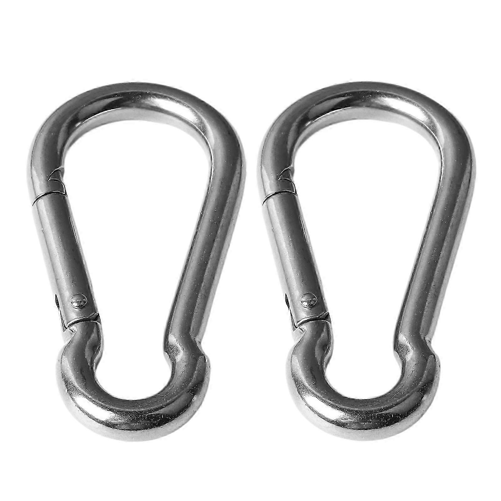 2 قطعة المفاجئة المشبك مفتاح سلسلة ربط مشبك 120 مللي متر الفولاذ المقاوم للصدأ الربيع المفاجئة هوك للتخييم في الهواء الطلق أرجوحة المشي لمسافات طويلة السفر