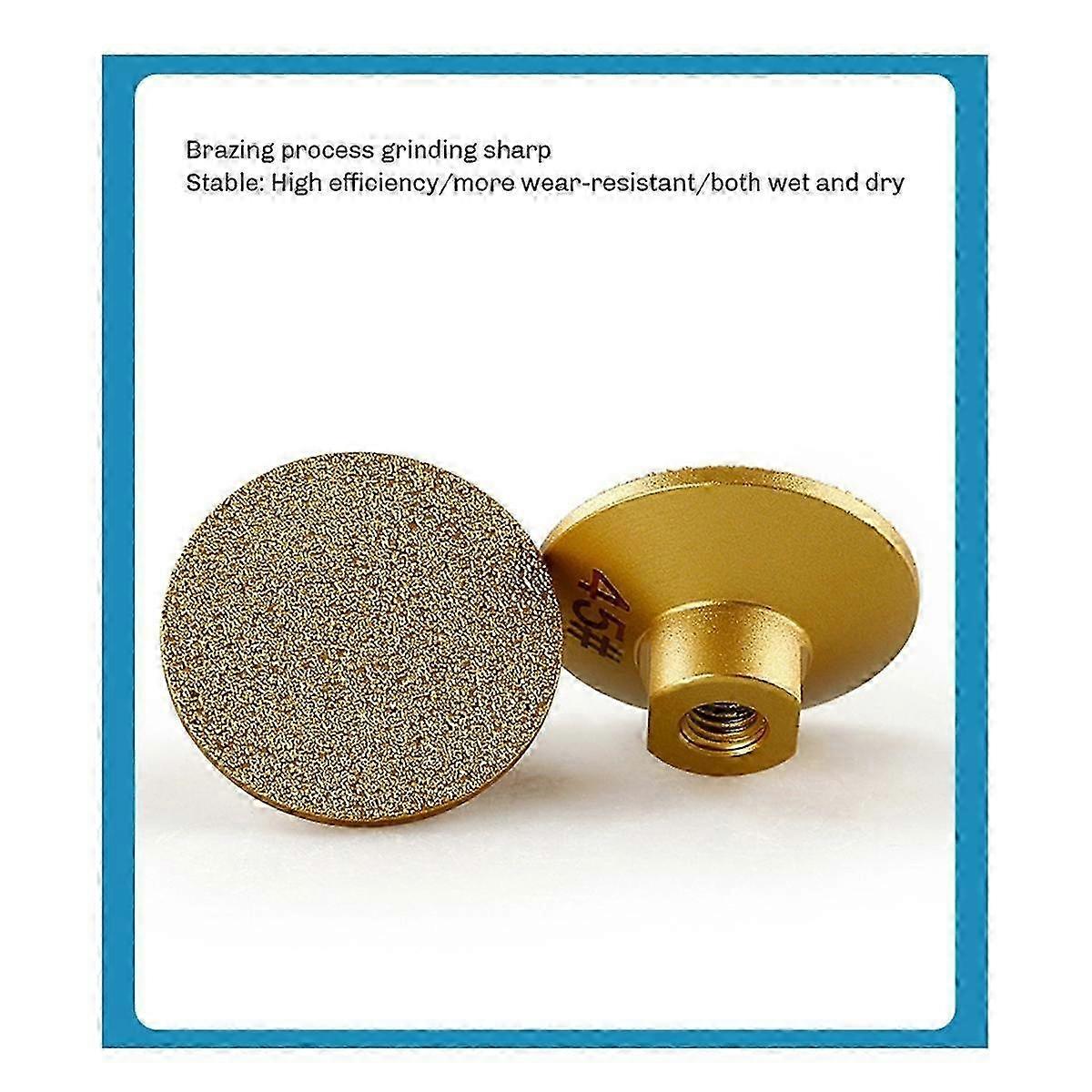New Grind Stone Set: 2PCS M10 Brazed Grinding Heads for Marble, Quartz, Cobblestone