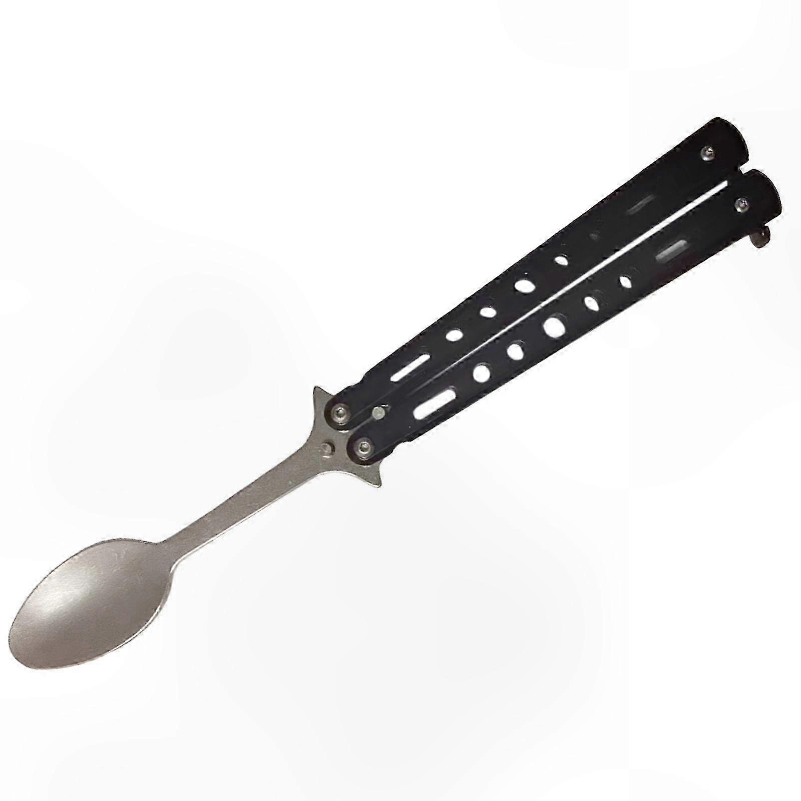 Stainless Steel Butterfly Spoon, Portable Camping Fork
