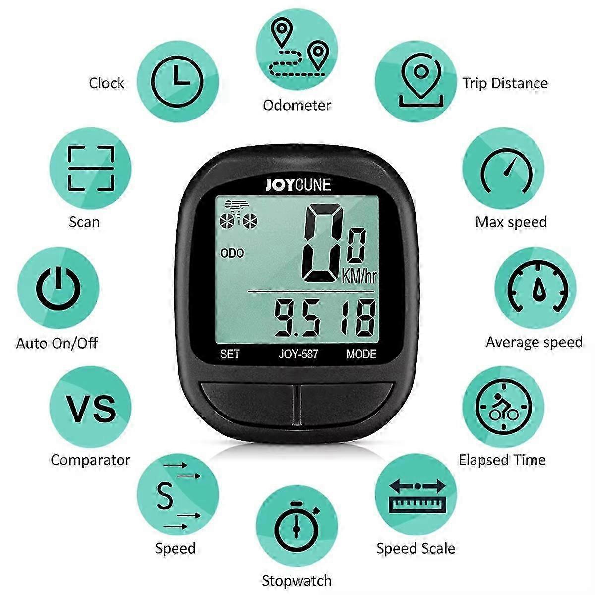 Bike Computer Bicycle Waterproof Wired Speedometer Odometer Stopwatch