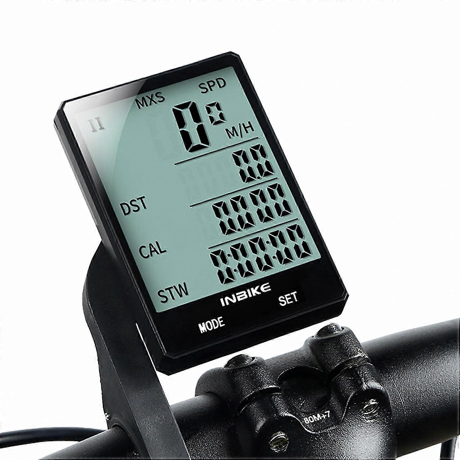 Wireless Bike Computer 2.8" Multifunction Waterproof Cycling Speedometer Odometer for Riding