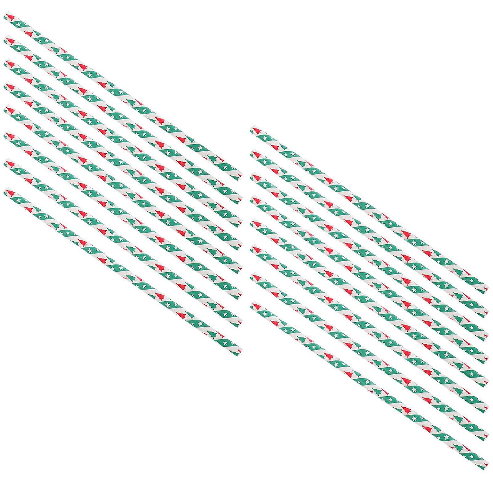 20X0.5X0.5Cm 50Pcs Green Dots Paper Straws For Barbecues And Summer Parties Safe For Children With Classical Design