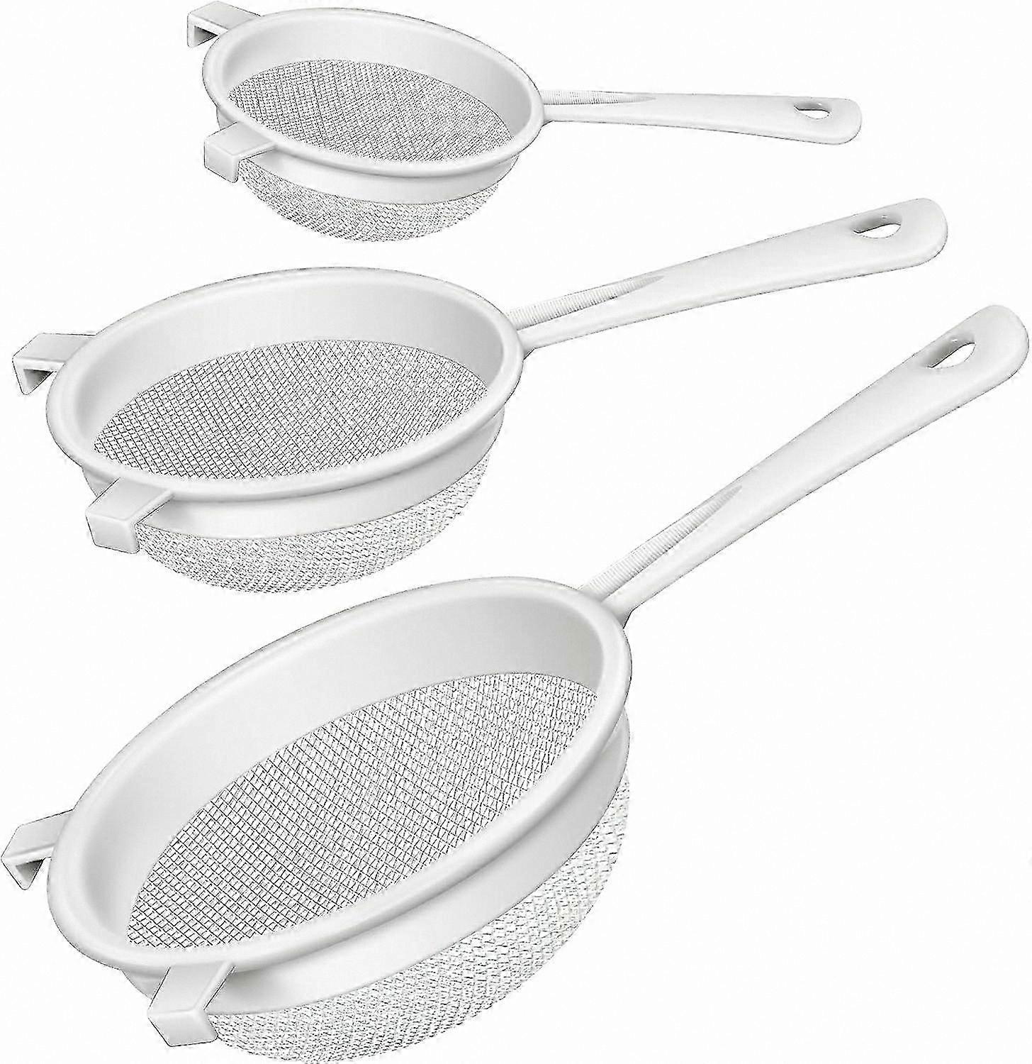 Fine Mesh Strainer with Handles and Dual Ears for Baking Kitchen Use Food Flour Sifter Tool for Tea Sauce Kefir Processing