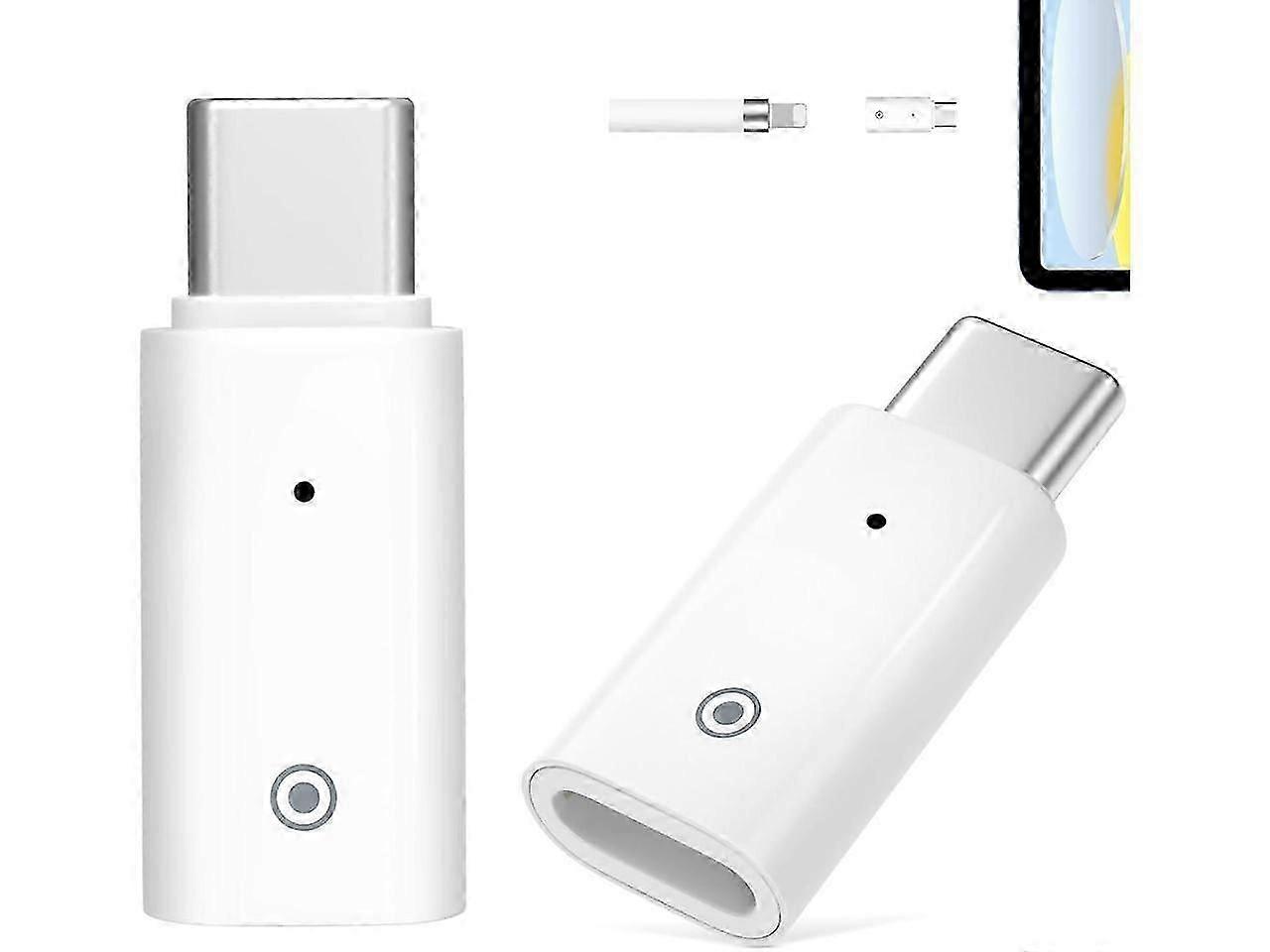 2er-Pack USB-C-Ladeadapter kompatibel mit Apple Pencil der 1. Generation, USB-C-auf-Apple-Pencil-Adapter, USBC-Stecker auf Buchse Ladeanschluss für i