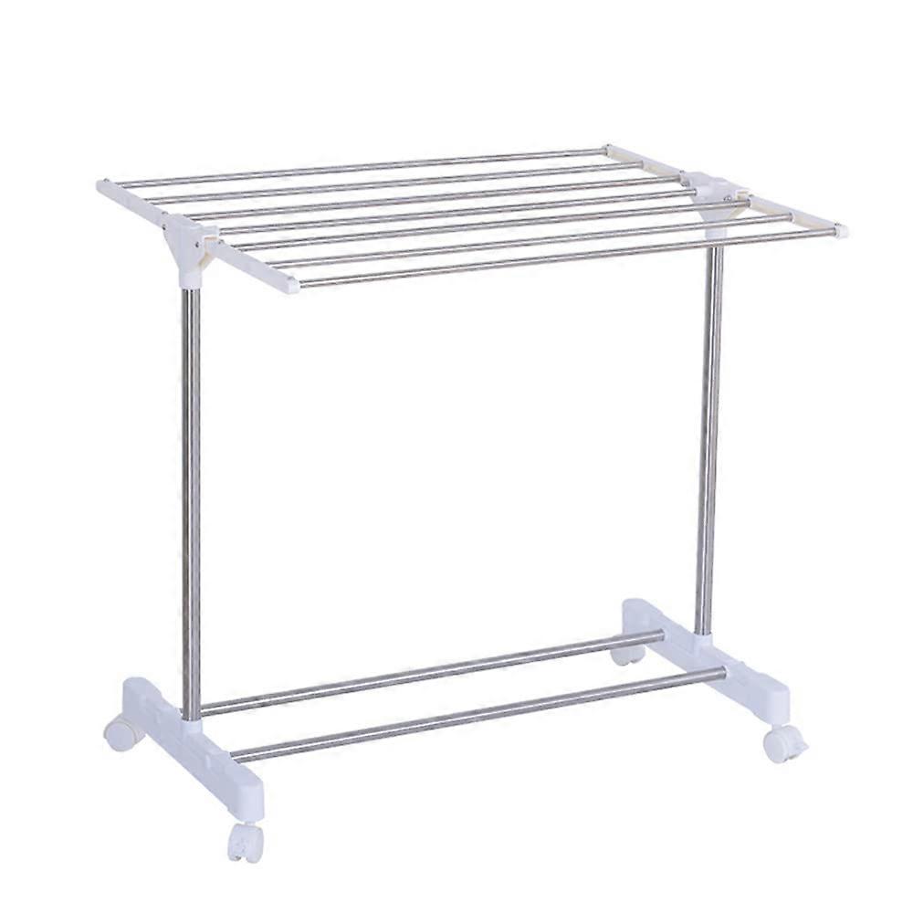 Freestanding Towel Rack Floor Standing Towel Holder Folding Design With Universal Wheel Design Model A 74x57x66 cm