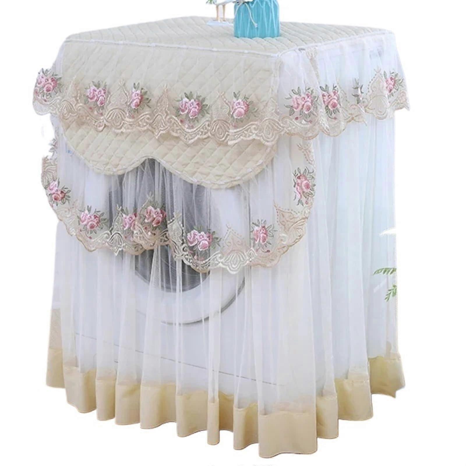 Lace Yarn Washing Machine Cover Fully Automatic Universal Drum Protector 60x60x85cm Style7 Frontdoor