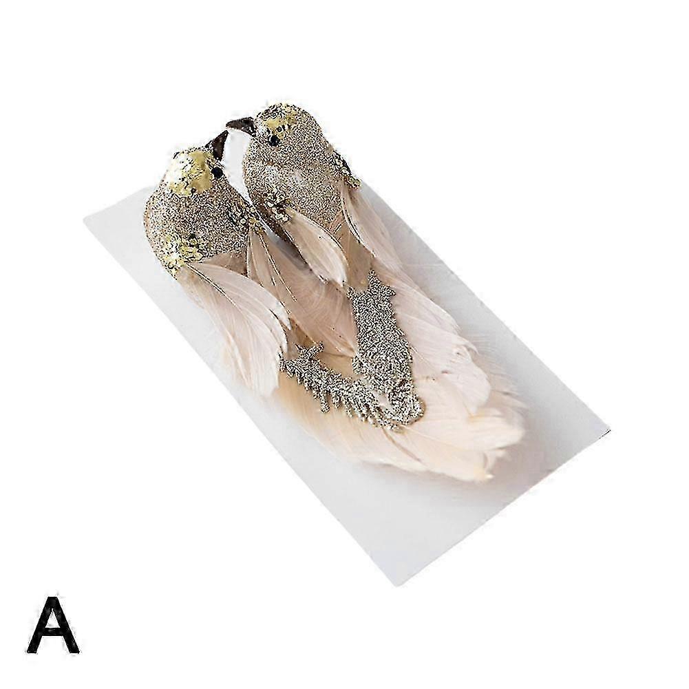 2pcs Simulation foam feather birdfeather white bird doll gift