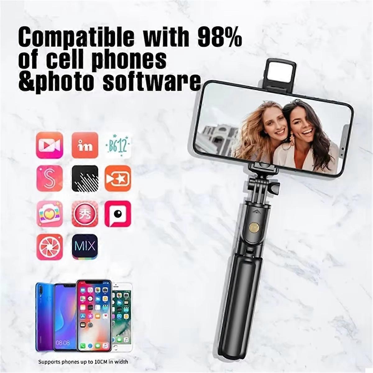 Selfie Stick Wireless Tripod Stand with Light Bluetooth Remote Extendable Tripod for Mobile Live Streaming