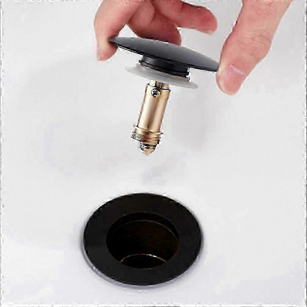 Matte Black Push Button Basin Waste Plug 66mm Brass Click Clack Sink Drain for Bathroom and Kitchen Basins Bathtubs Accessory Lucky_B NXH