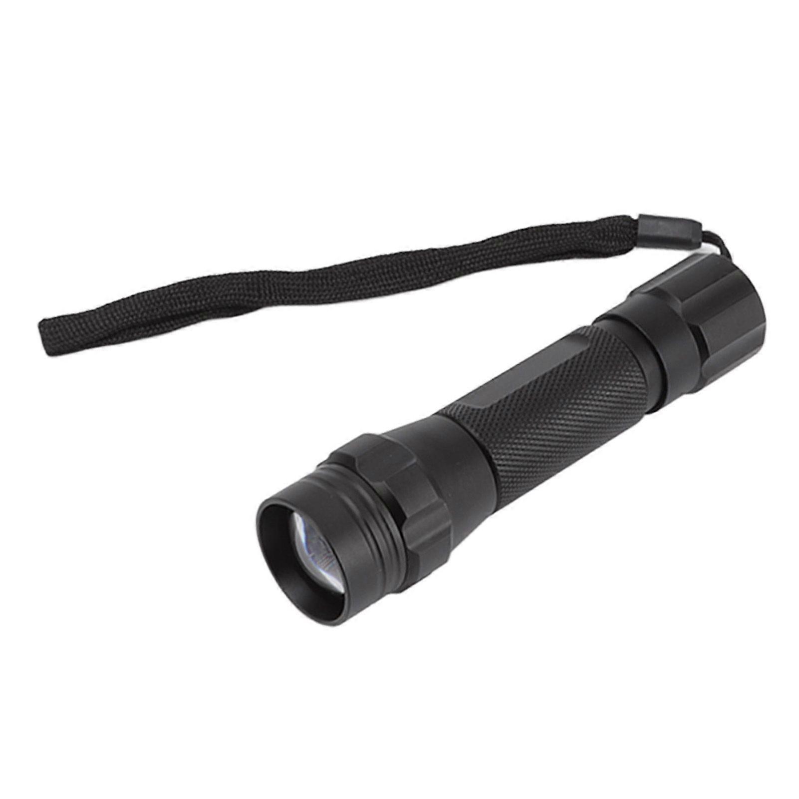 Red LED Flashlight Zoomable Aluminium Alloy Portable Red Lens Flashlight with Lanyard for Fishing Hunting Detector