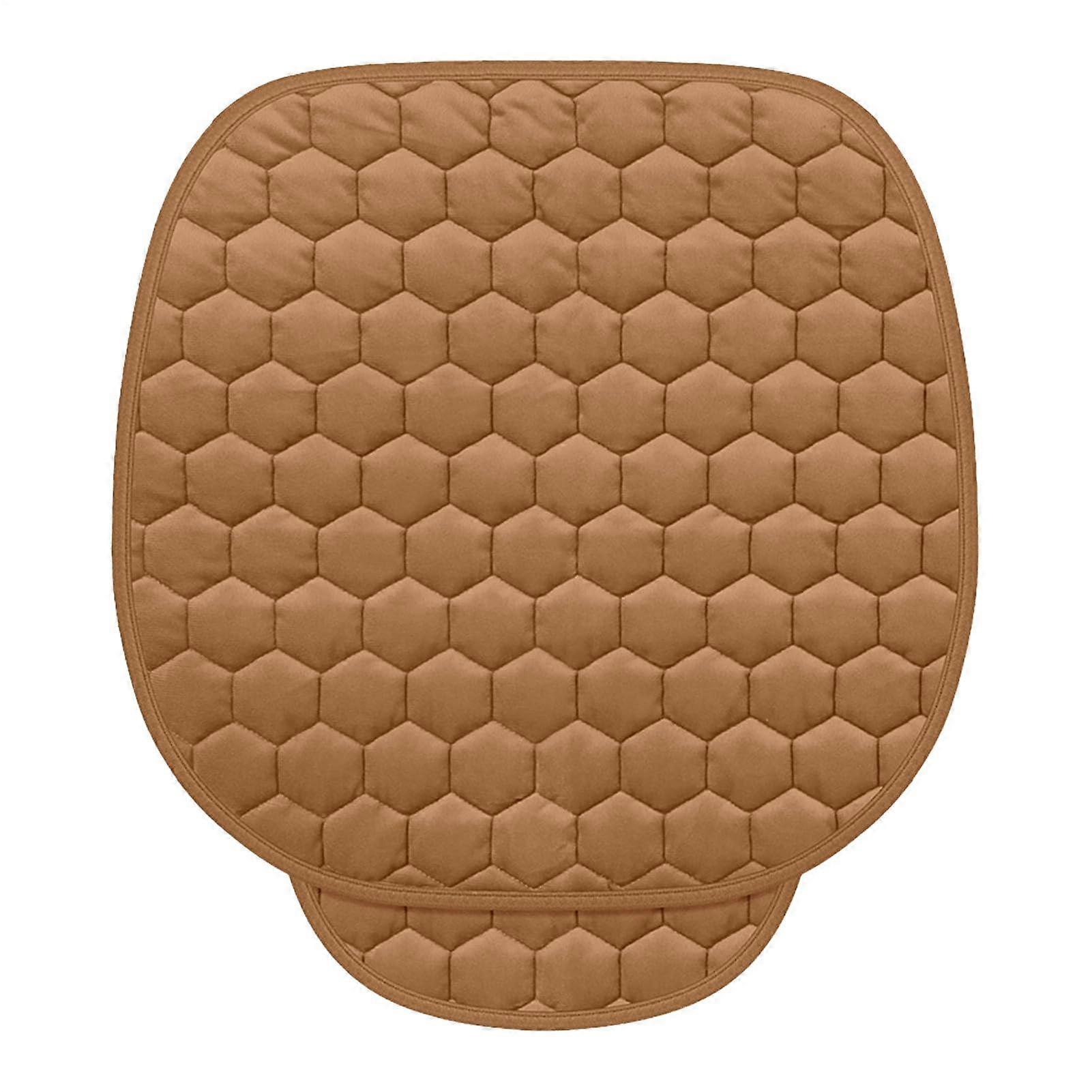 Car Seat Cushion Memory Foam Pad AntiSlip Soft Plush For Driver With Small Pocket Waist Tailbone Relief Truck Brown